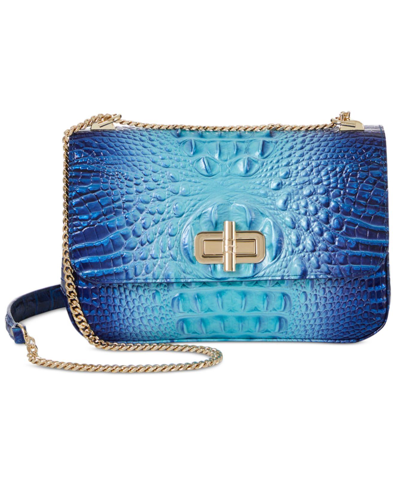 Brahmin Rosalie Convertible Chain Strap Small Leather Crossbody in Blue ...