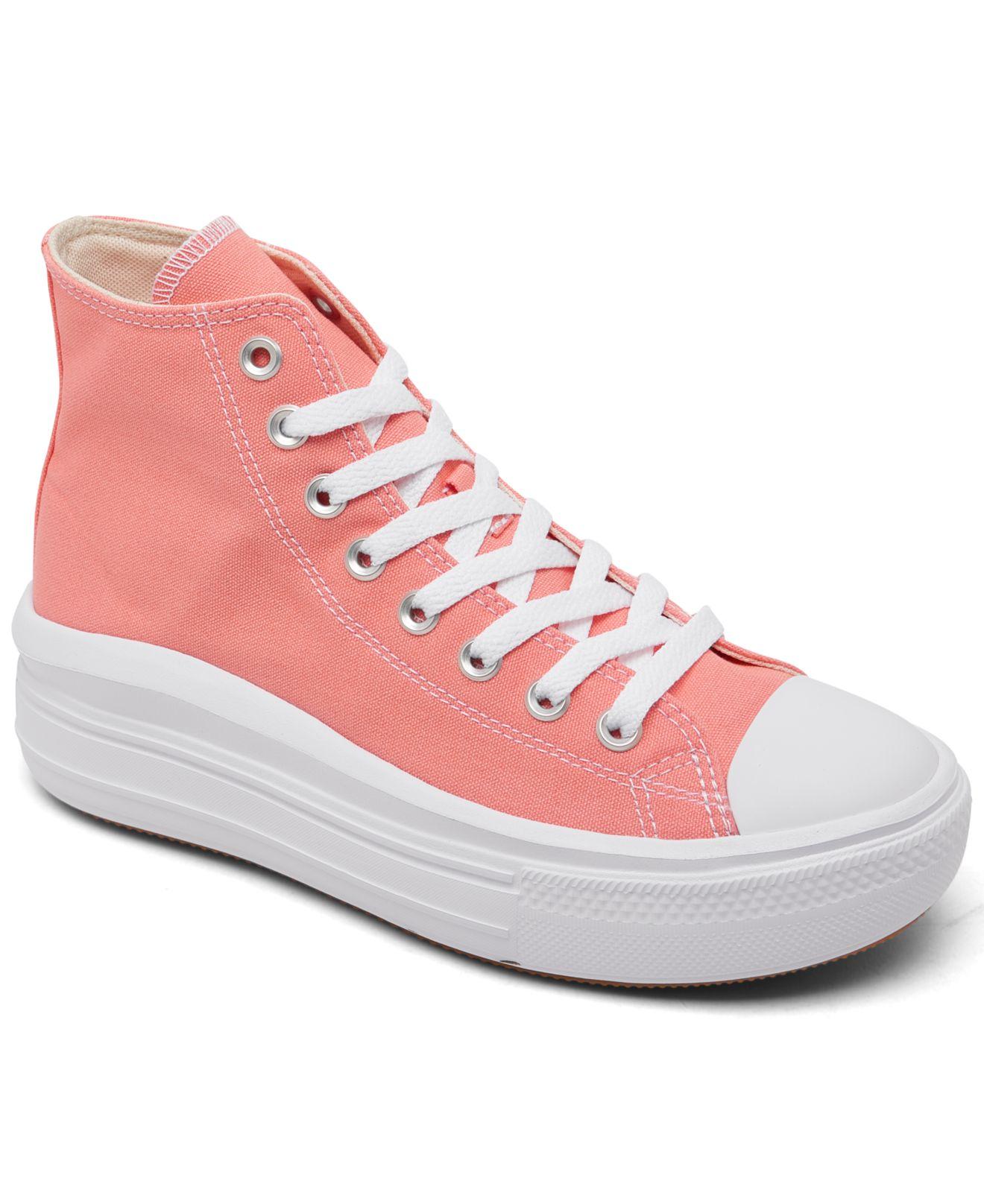 Converse Chuck Taylor All Star Move Platform High Top Casual Sneakers From Finish Line in Pink