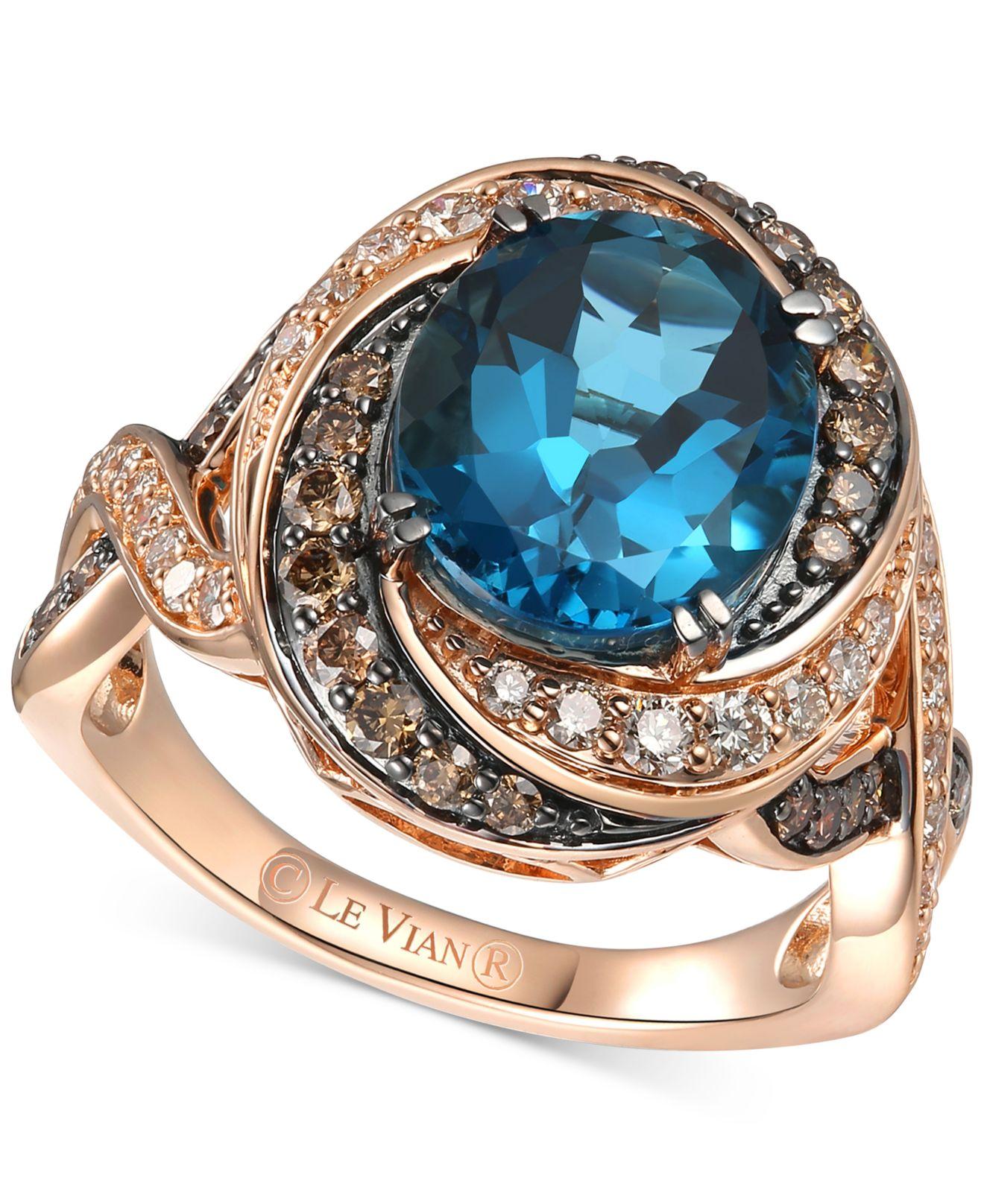 le vian deep sea blue topaz ring