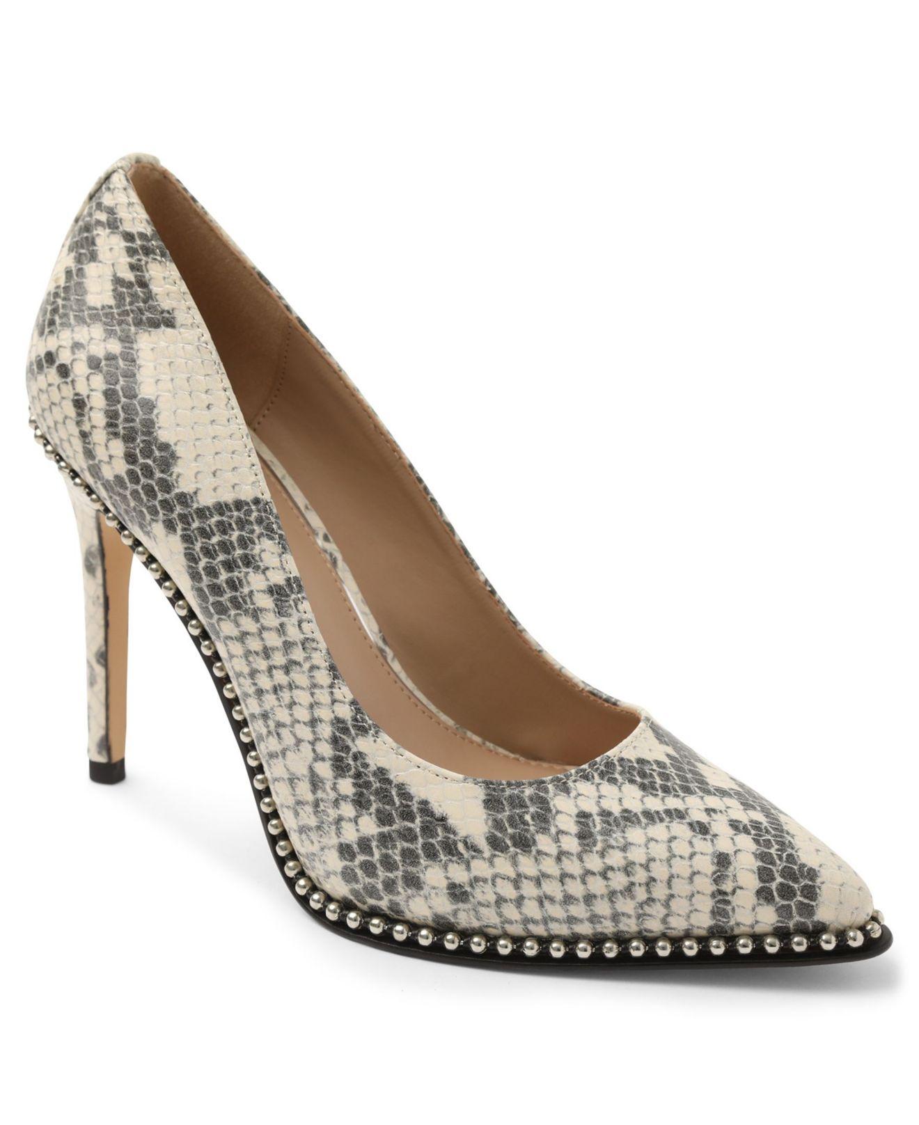BCBGeneration Holli Snake Print Leather Bead Chain Stiletto Pumps Lyst