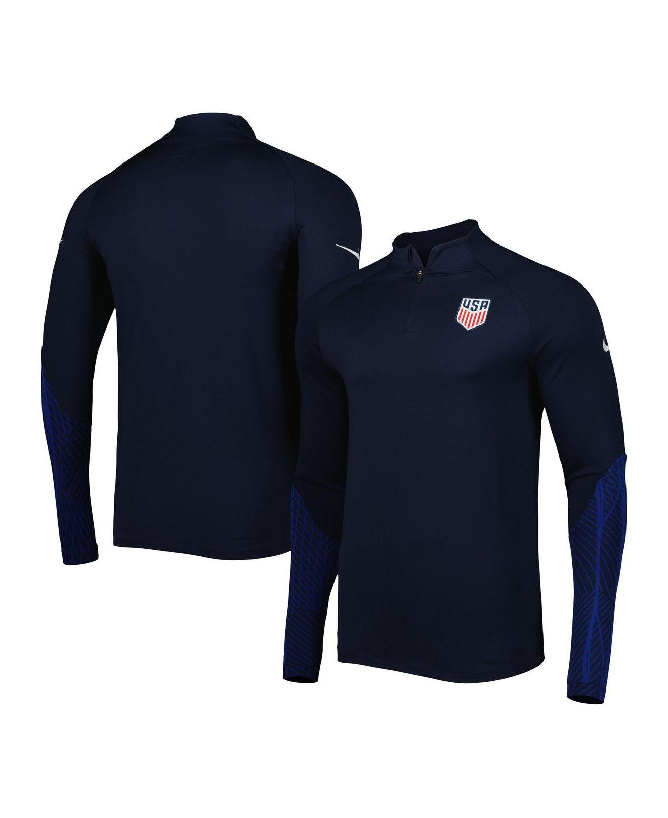 Nike Navy Usmnt Strike Drill Performance Raglan Quarterzip Long Sleeve