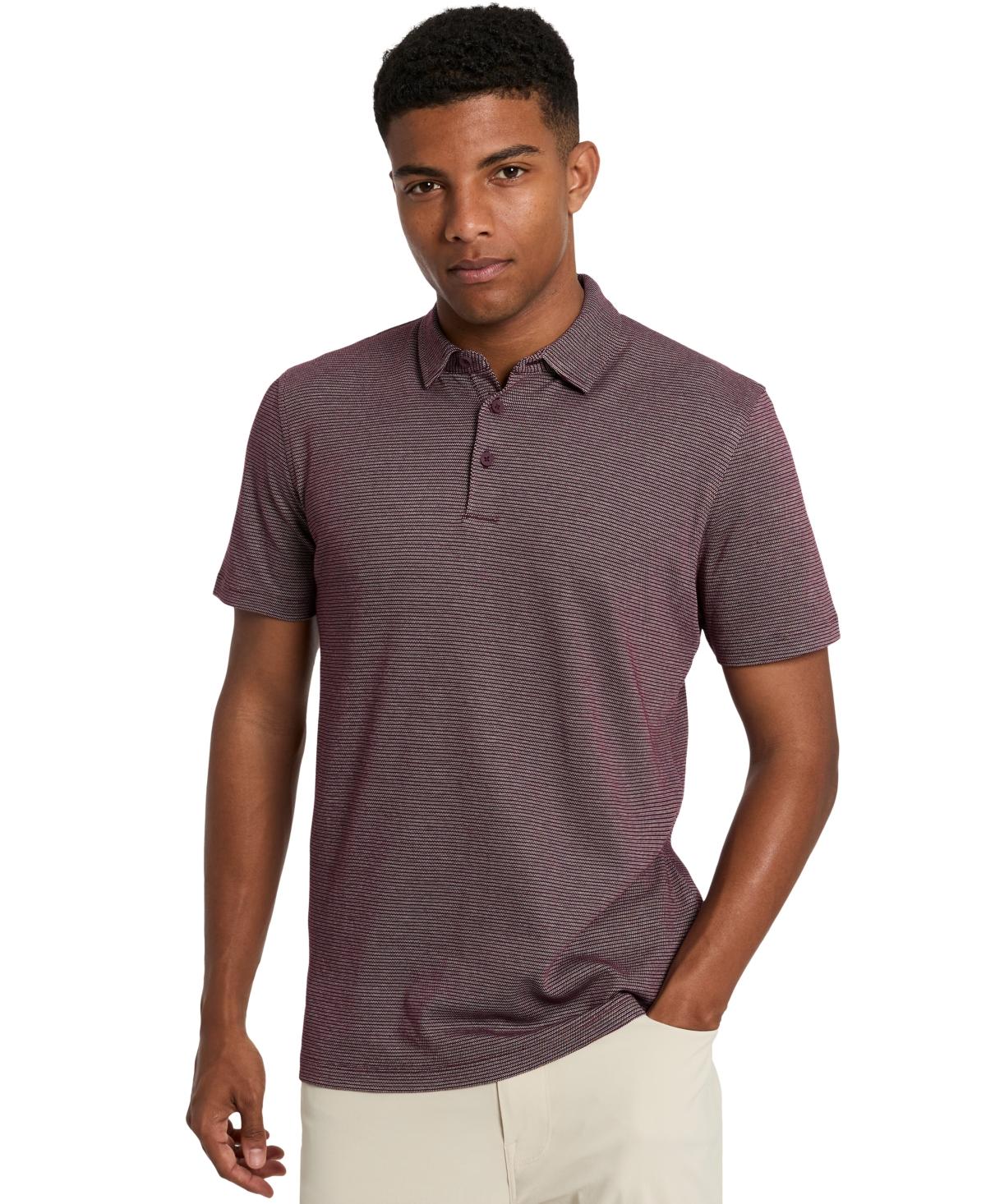 Kenneth Cole Slim-fit Two-toned Textured-knit Polo Shirt in Purple