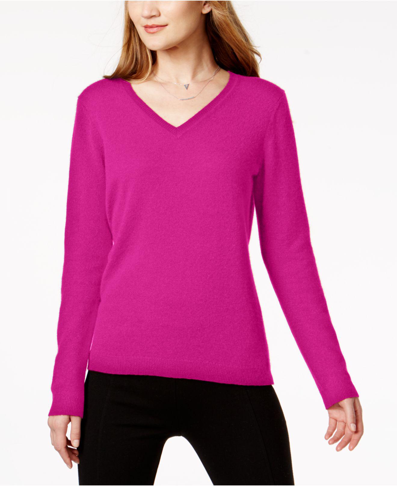 Charter Club Cashmere Sweater in Pink - Lyst