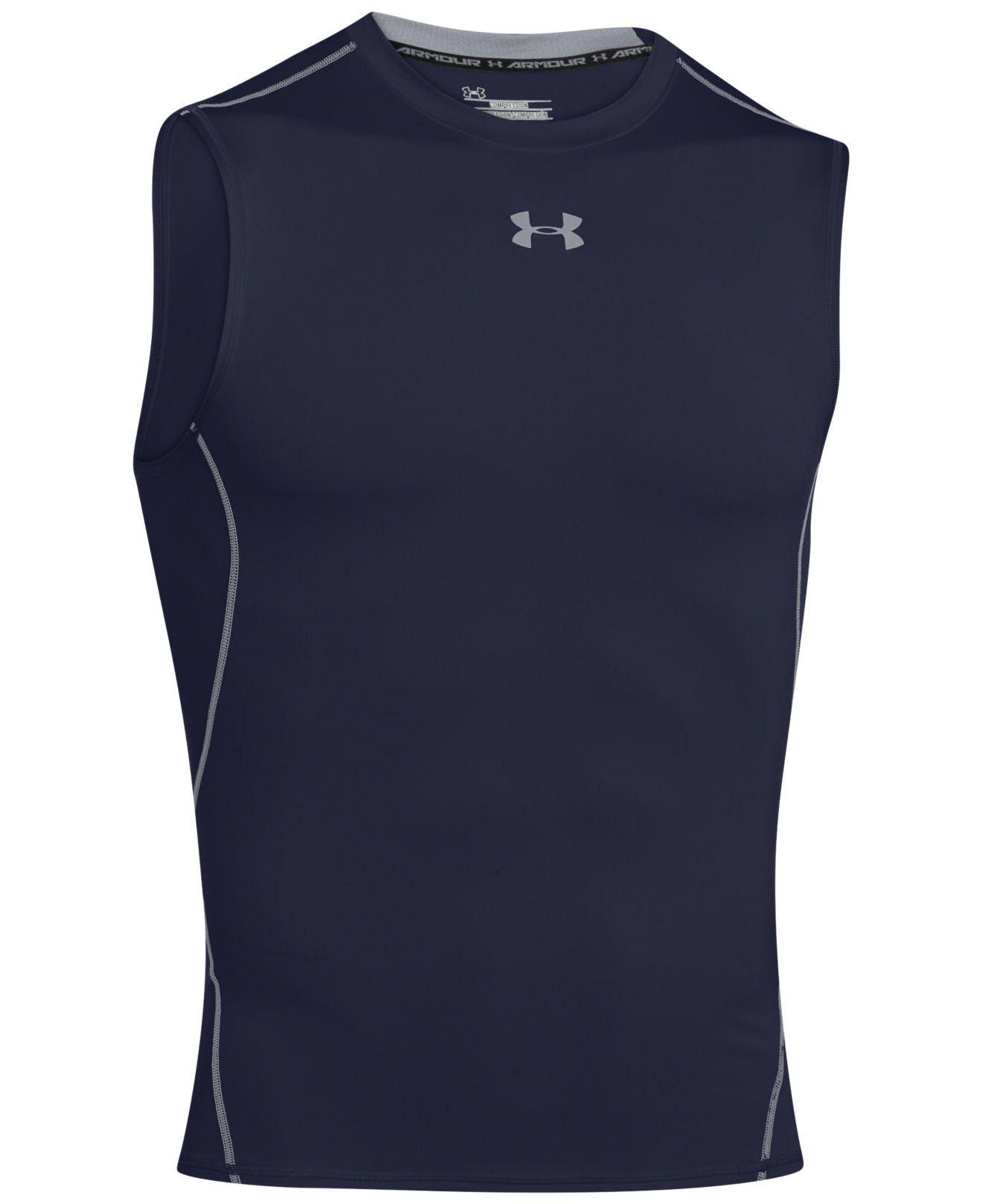 Under Armour Performance Compression Tank in Midnight Navy/Steel (Blue