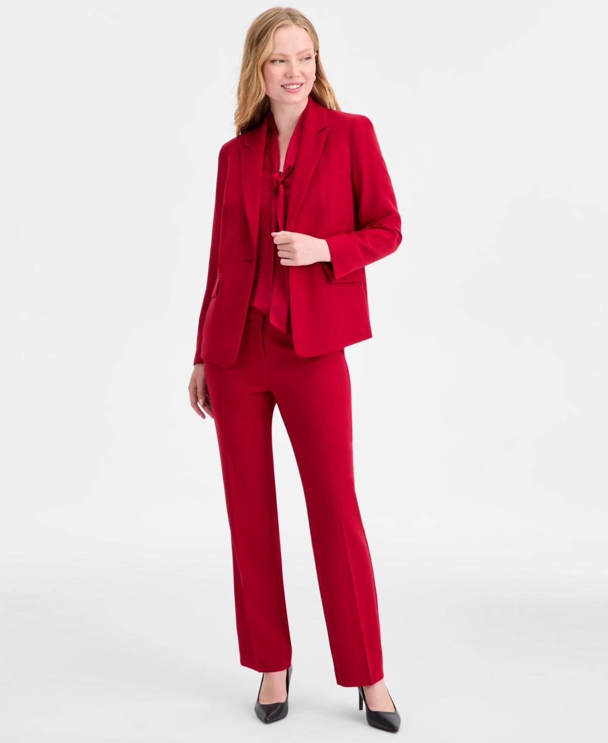 Red Kasper Suits Online Kasper Red Skirt Suit Set Blazer Button
