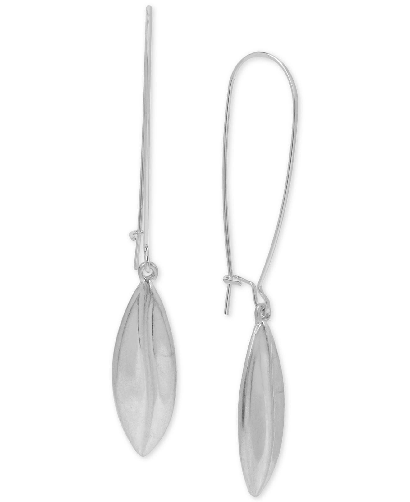 Robert Lee Morris Silver-tone Patina Leaf Drop Earrings in Metallic - Lyst