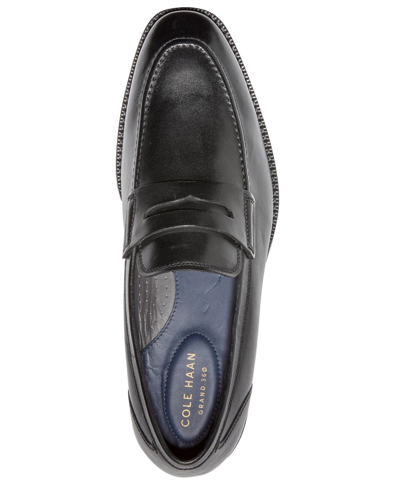 Cole Haan Leather Warner Grand Penny Loafers in Black for Men - Lyst
