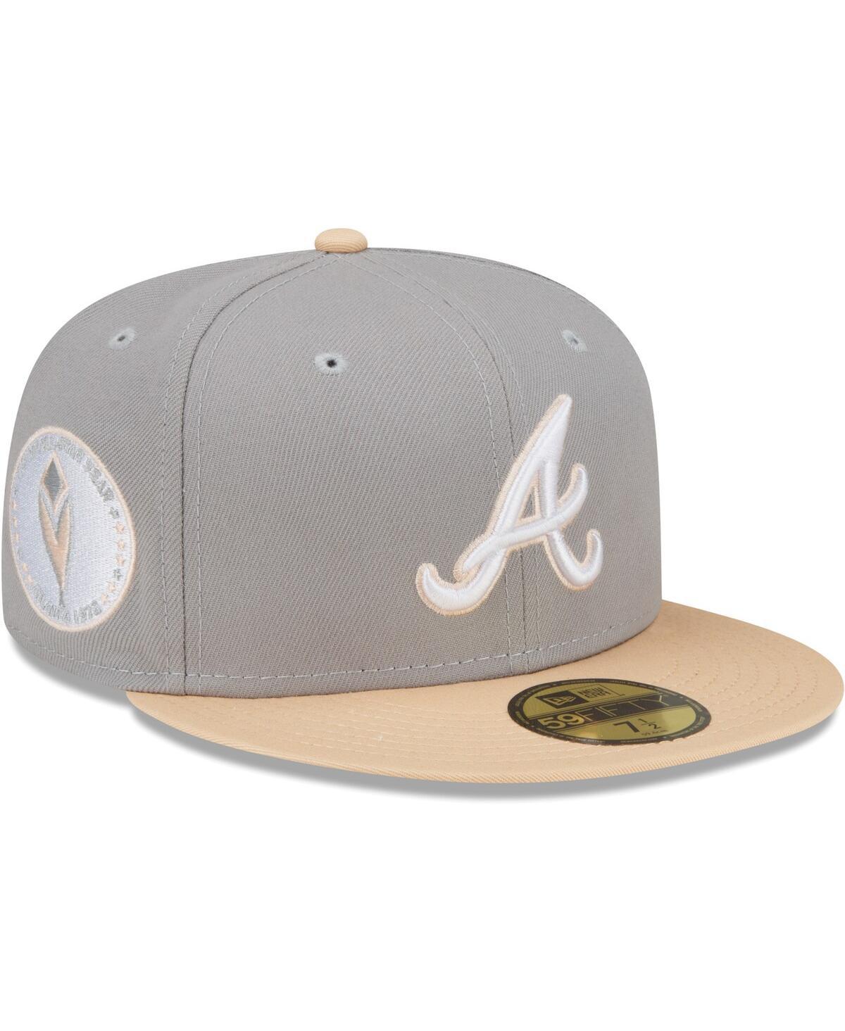New Era / Men's Atlanta Braves Gray Distinct Bucket Hat