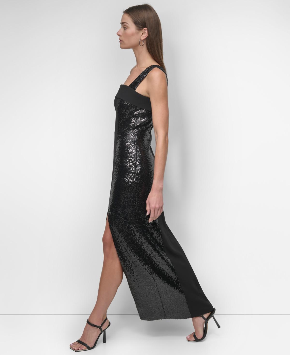 iridescent black dress Johnathan Kayne 3055S - Short Sequin Mesh, Mesh, Stretch Lining Sheath Dress