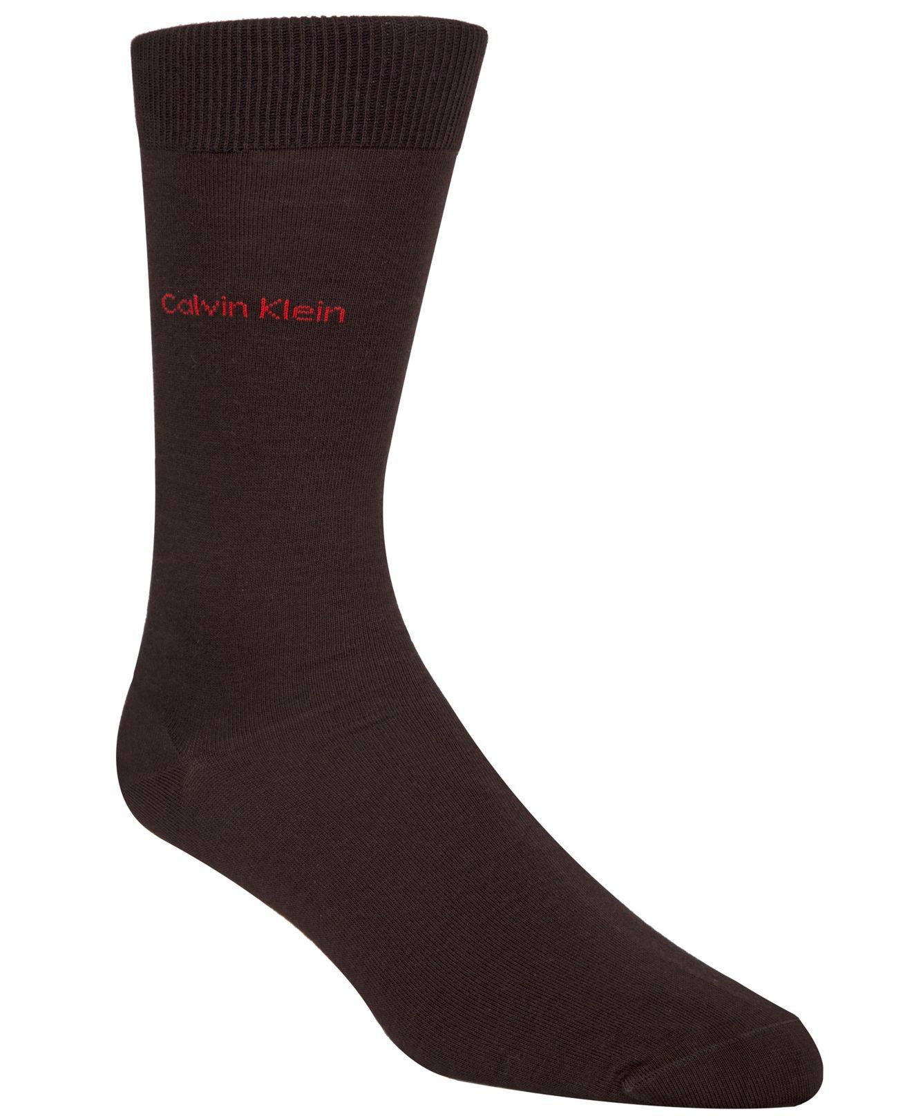 calvin klein men's giza cotton flat knit crew socks
