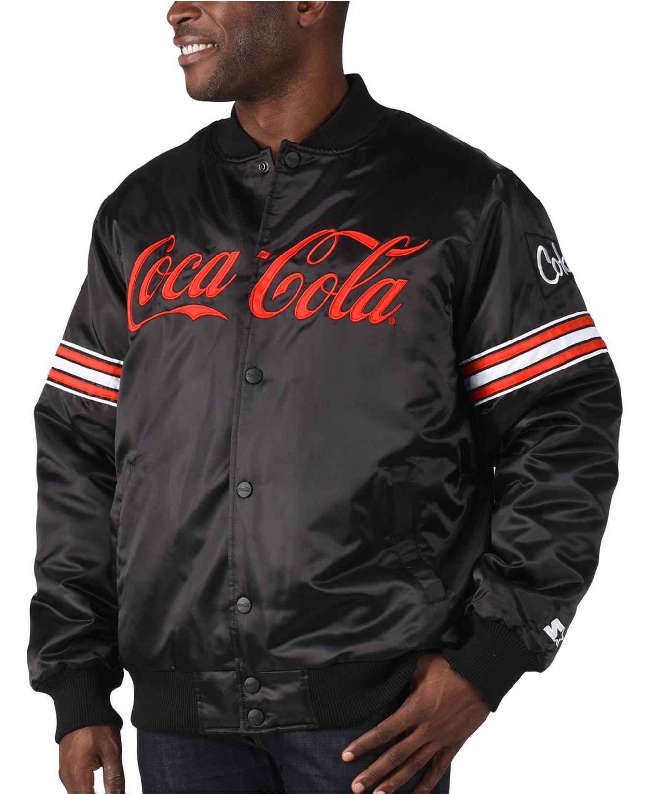 Starter Coca-cola Satin Twill Bomber Jacket in Black for Men | Lyst