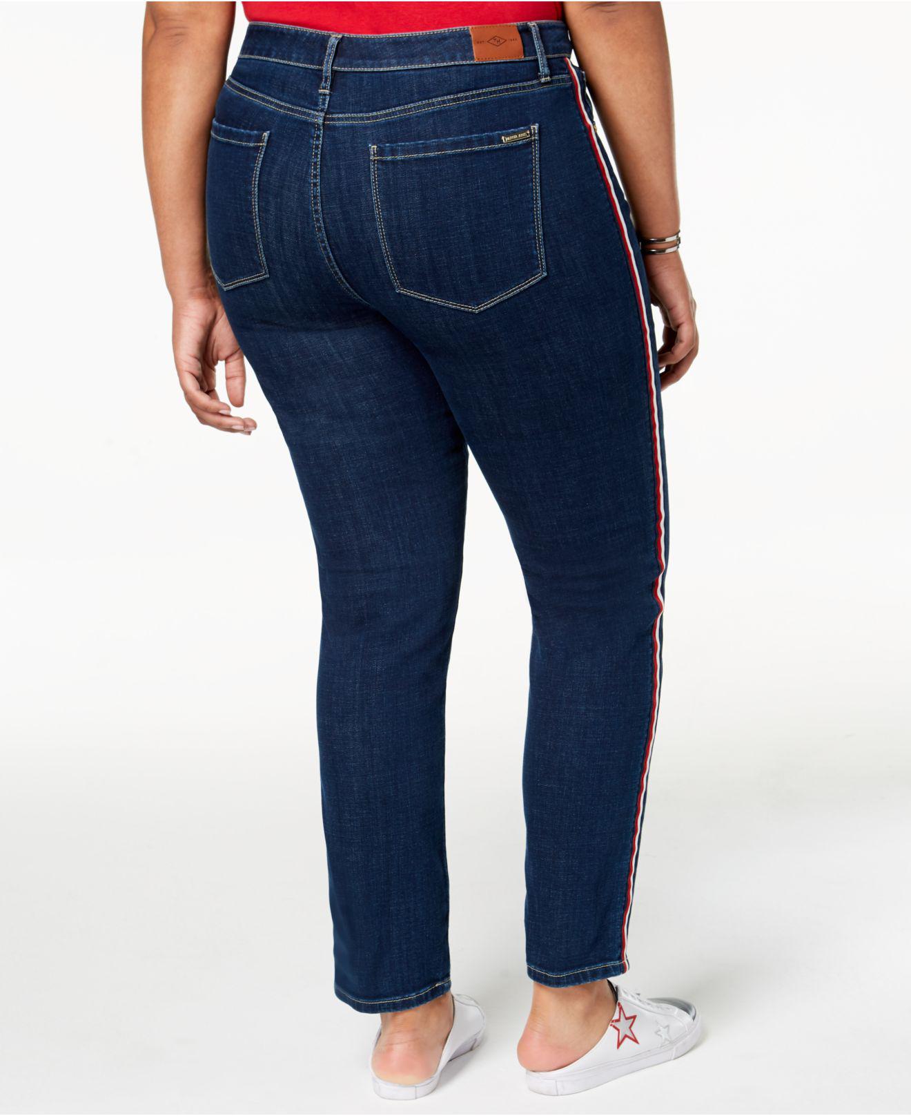 Tommy Hilfiger Plus Size Tribeca Striped Skinny Jeans, For Macy's in Blue Lyst