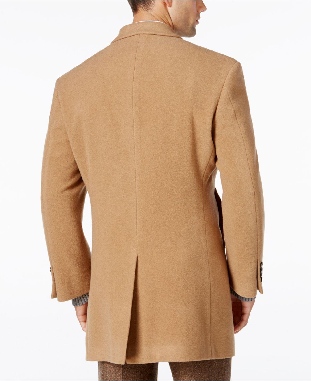 Calvin Klein Wool Men's Prosper Extra-slim Fit Overcoat in Camel (Natural)  for Men - Lyst