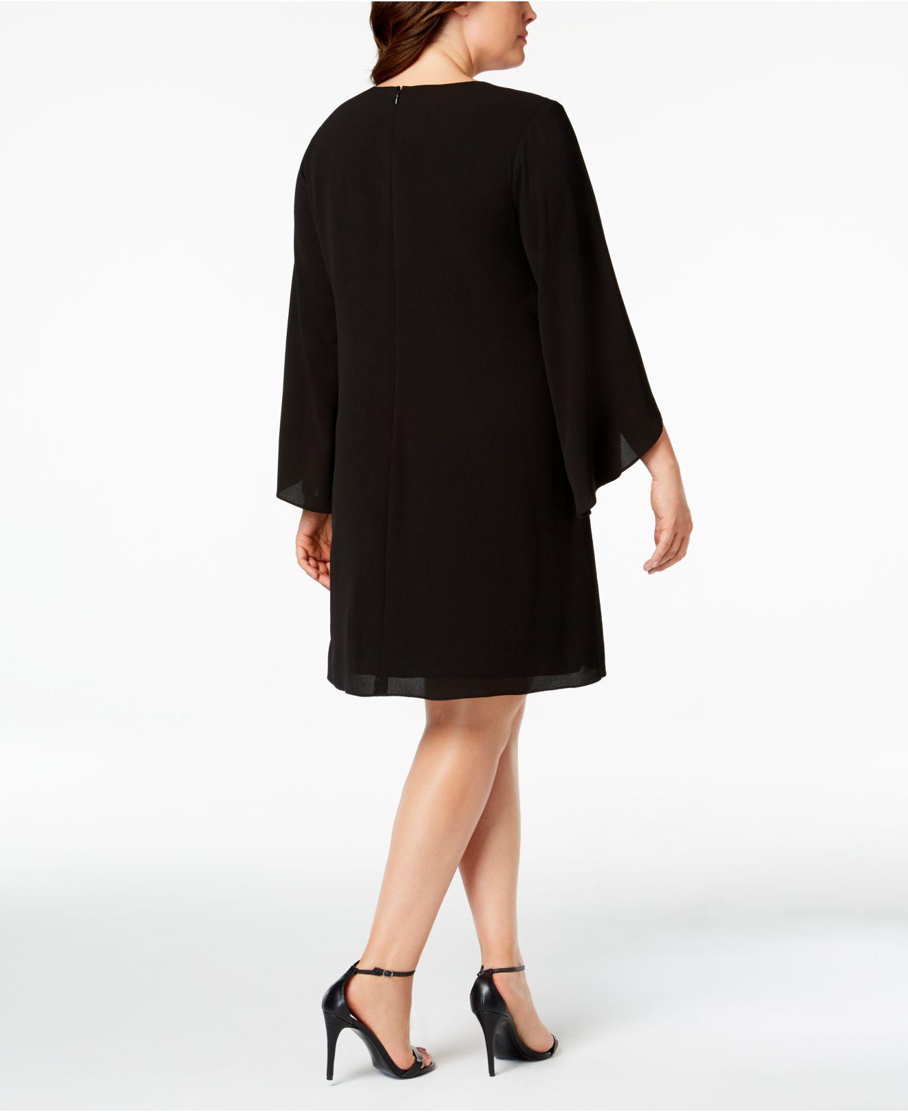 plus size black shift dress