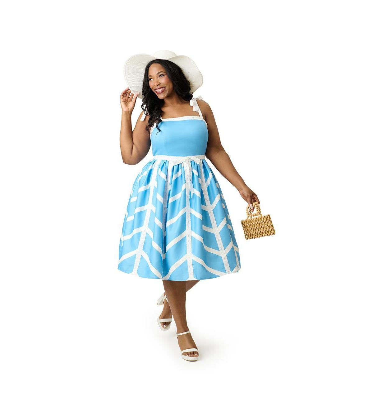 blue gingham swing dress Vintage 1950s Blue Gingham Swing Dress – Cats Like Us main image 0
