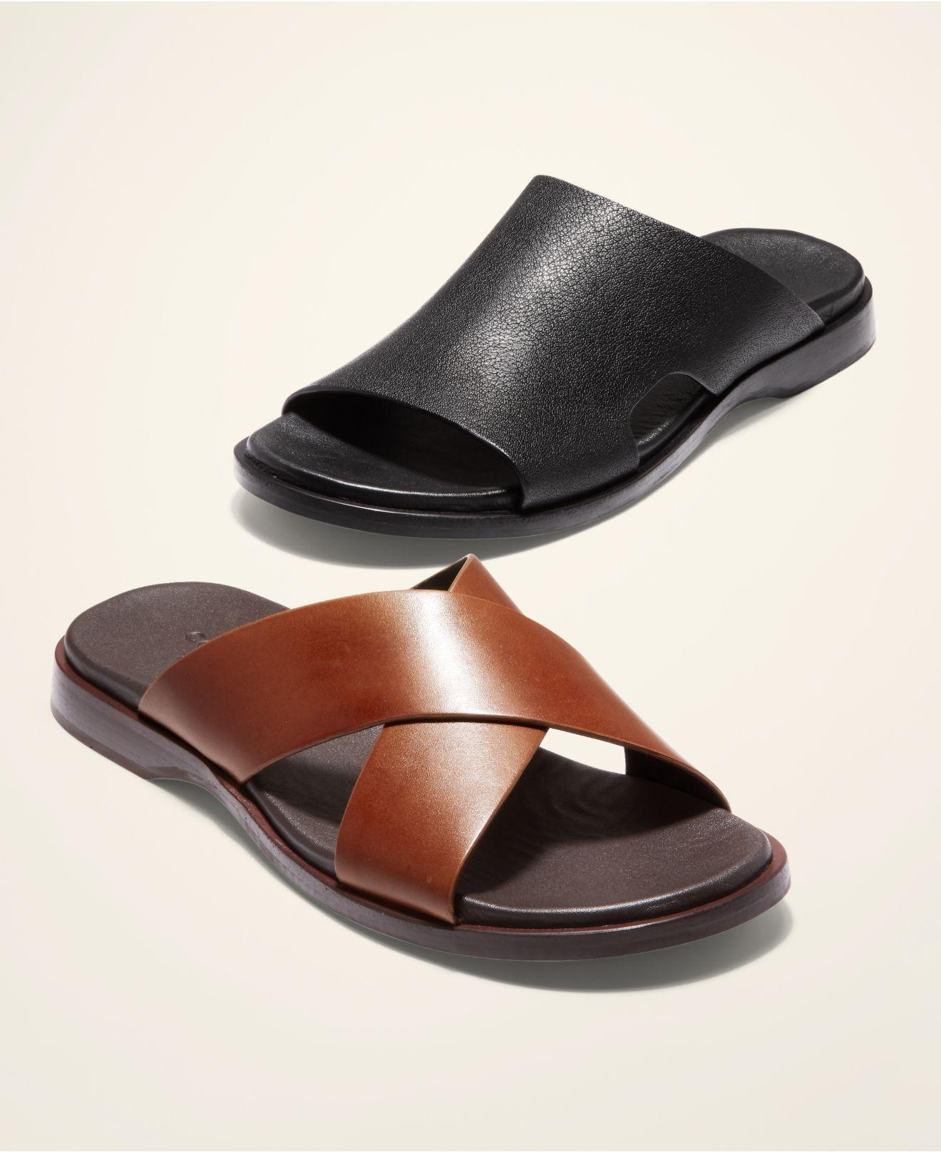 Cole Haan Leather Goldwyn 2.0 Slide Sandals in Black for Men 