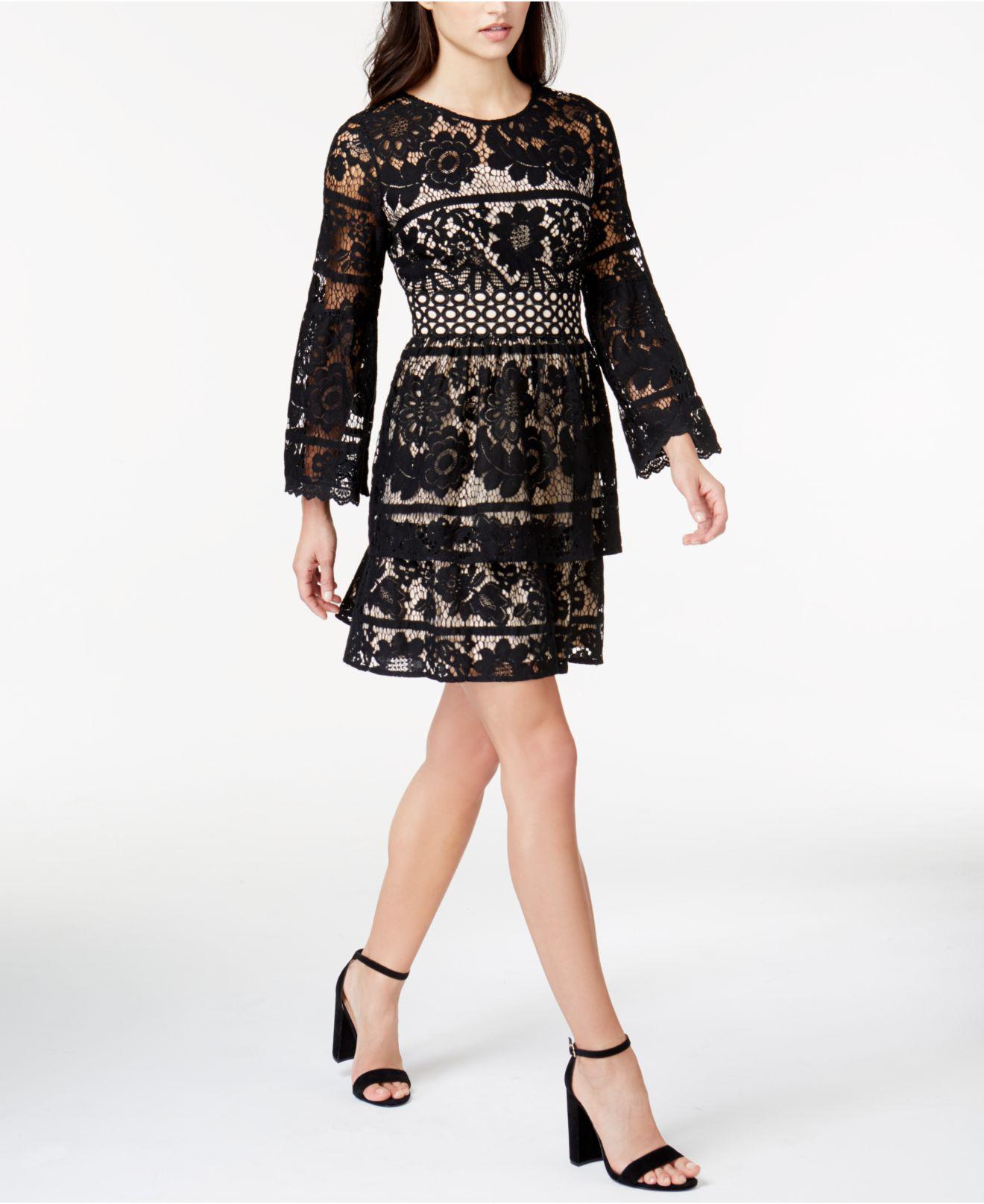 kensie black lace dress