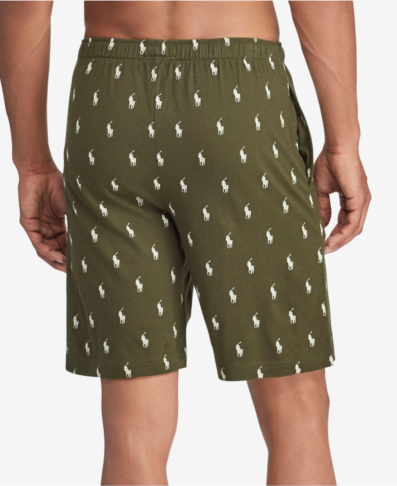 Polo Ralph Lauren Ponyprint Cotton Sleep Shorts in Green for Men Lyst