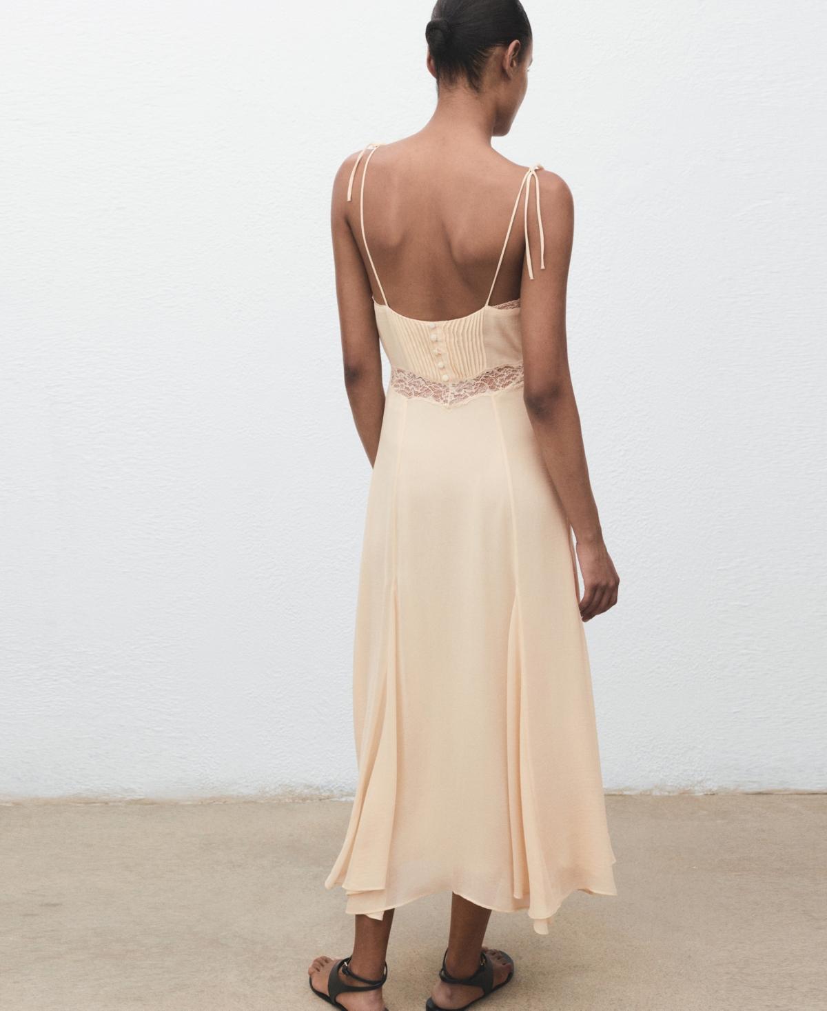Mango Lace Camisole Dress in Natural | Lyst Mango Lace Camisole Dress in Natural | Lyst