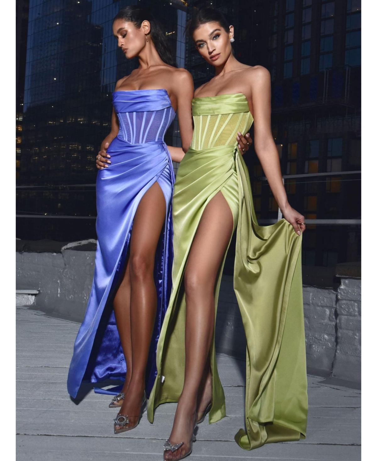massimo dutti green floral dress Lime Green Flare Corset Dress La Bonita – Petra Petrova main image 1