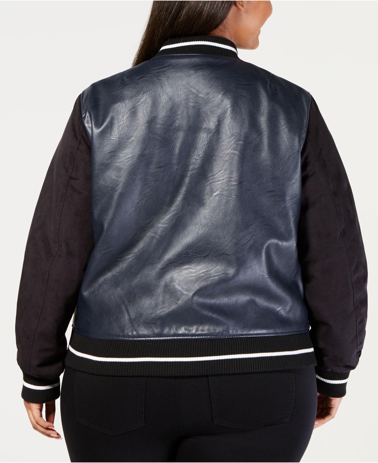 levis leather varsity bomber jacket