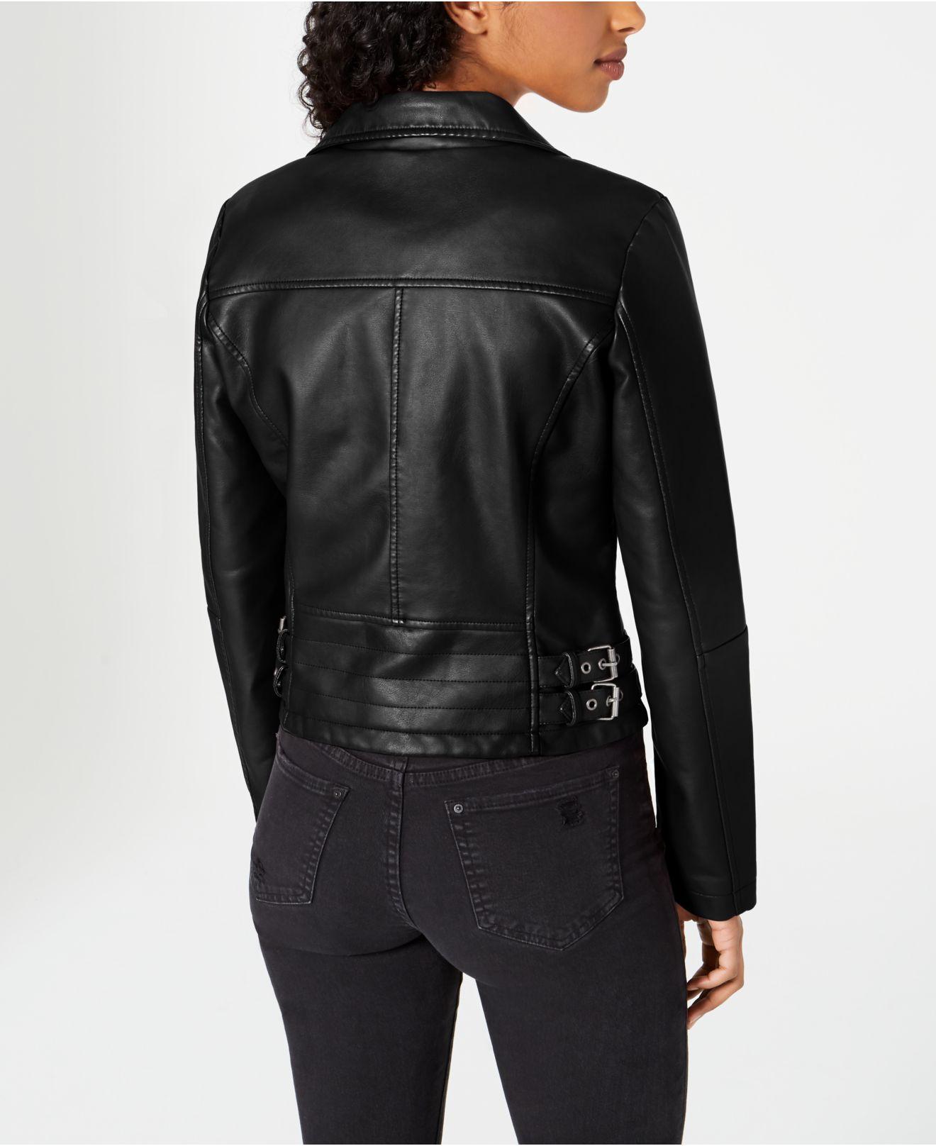 juniors black leather jacket