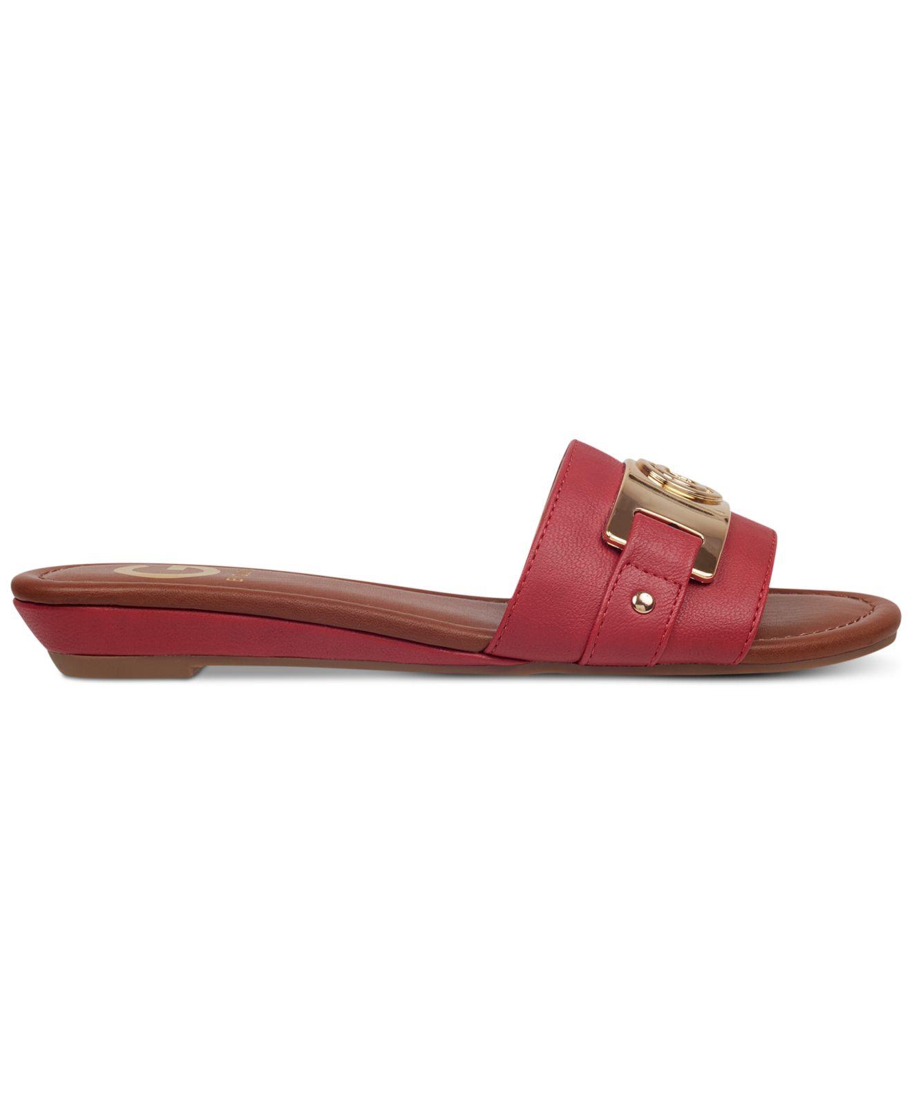 g by guess jeena slide flat sandals