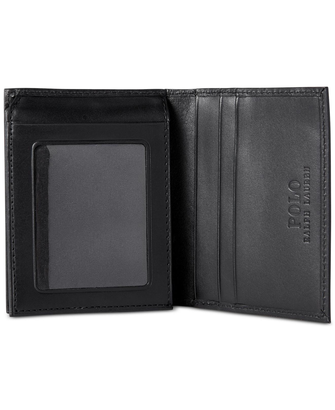Polo Ralph Lauren Leather Wallet, Burnished Billfold Wallet With Window ...