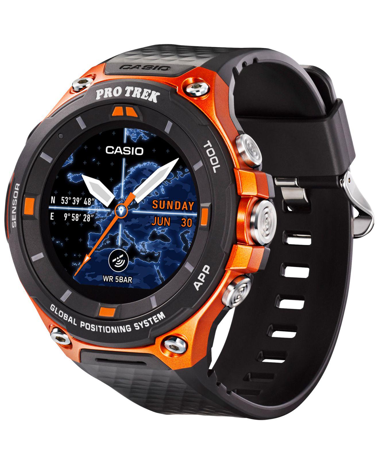 G Shock BlackOrange Pro Trek Black And Orange Resin Strap Smart Watch 62mm Wsd F20rg 