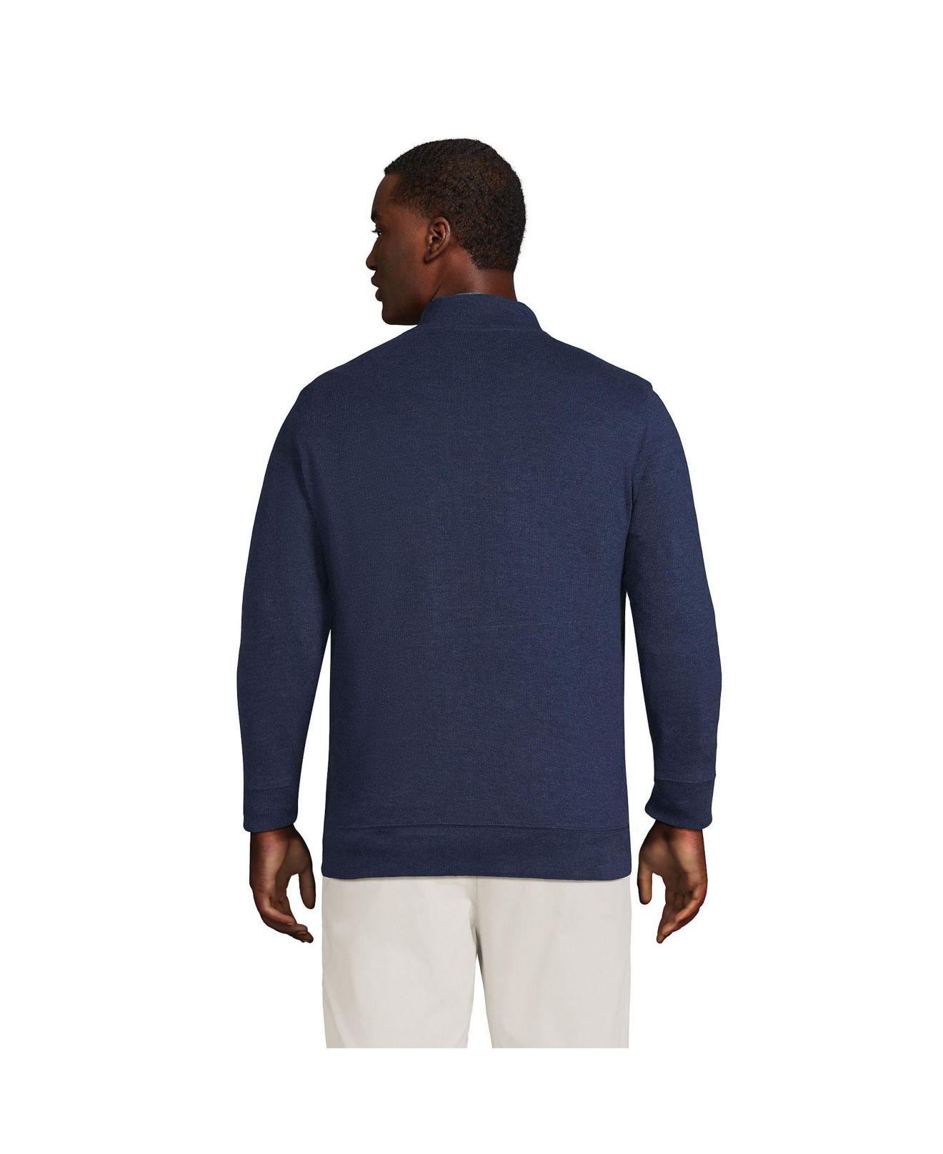 Lands' End Big And Tall Bedford Rib Quarter Zip Sweater in Blue for Men |  Lyst