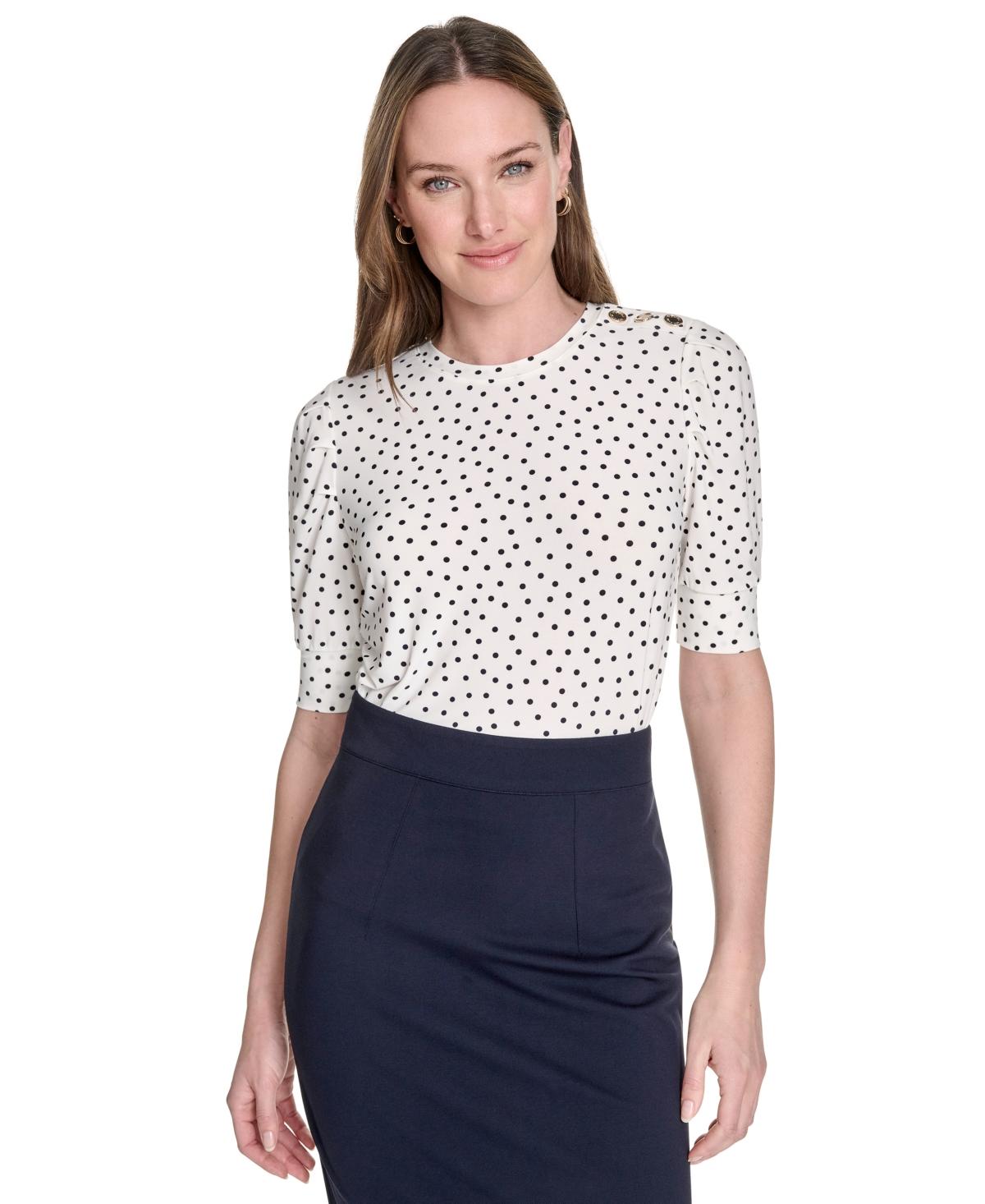 売れ筋商品|||トミー ヒルフィガー カットソー トップス レディース Women's Floral-Print Short-Sleeve Polo Shirt Midnight/ Ivory Karen Scott Womens Floral Polo Shirt Berry Ice XS, X-Small