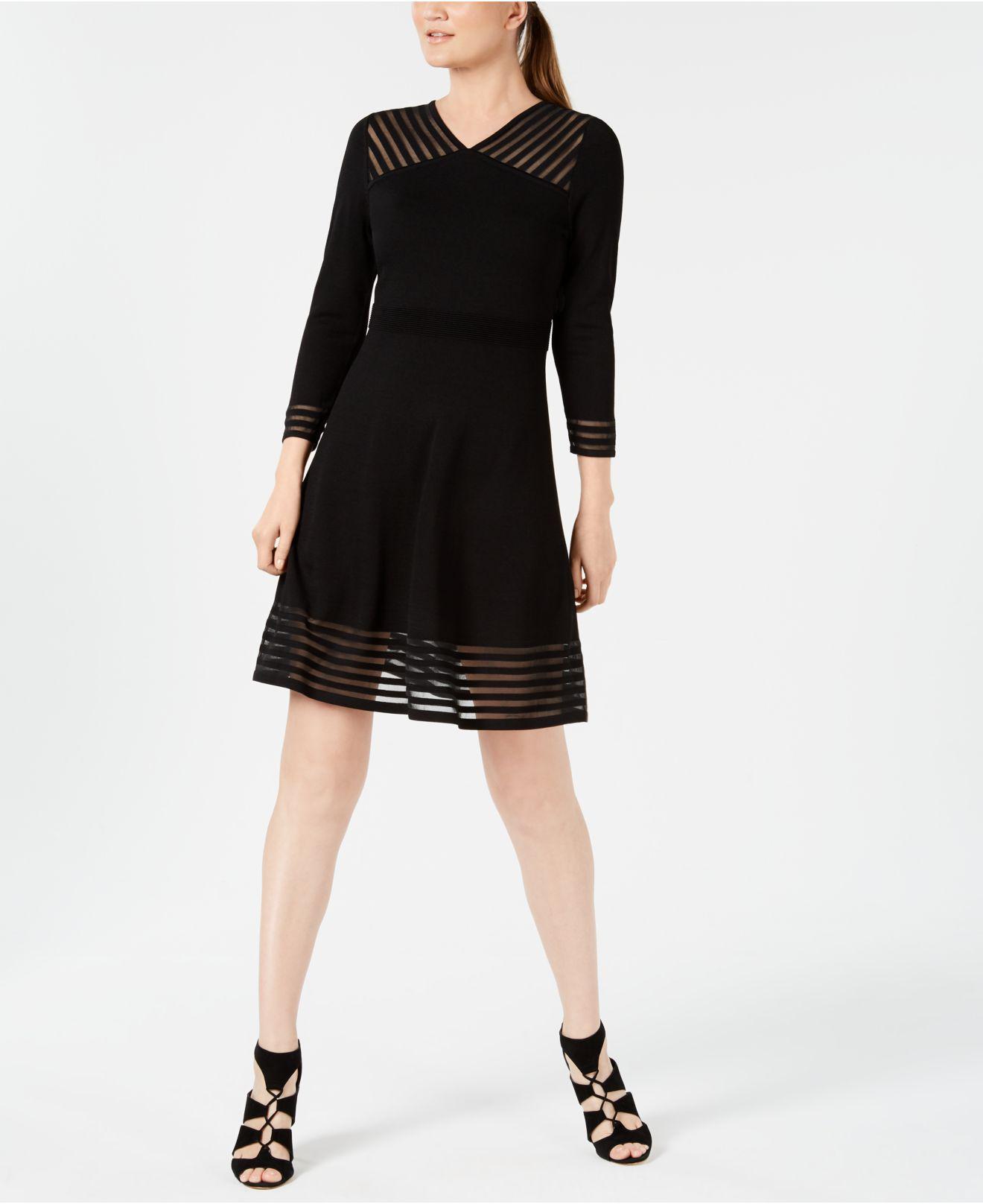 calvin klein black a line dress