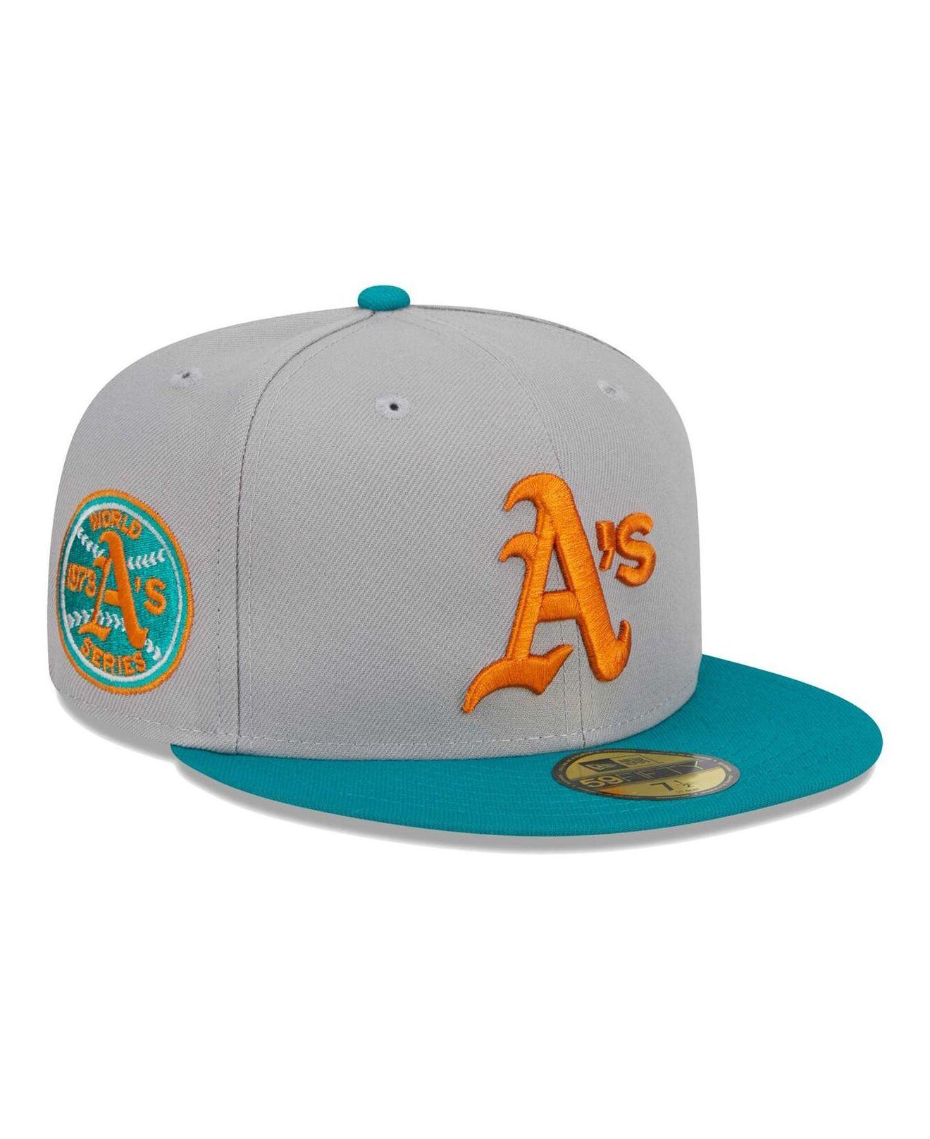 Oakland Athletics New Era World Class Back Patch 59FIFTY Fitted Hat -  Gray/Green