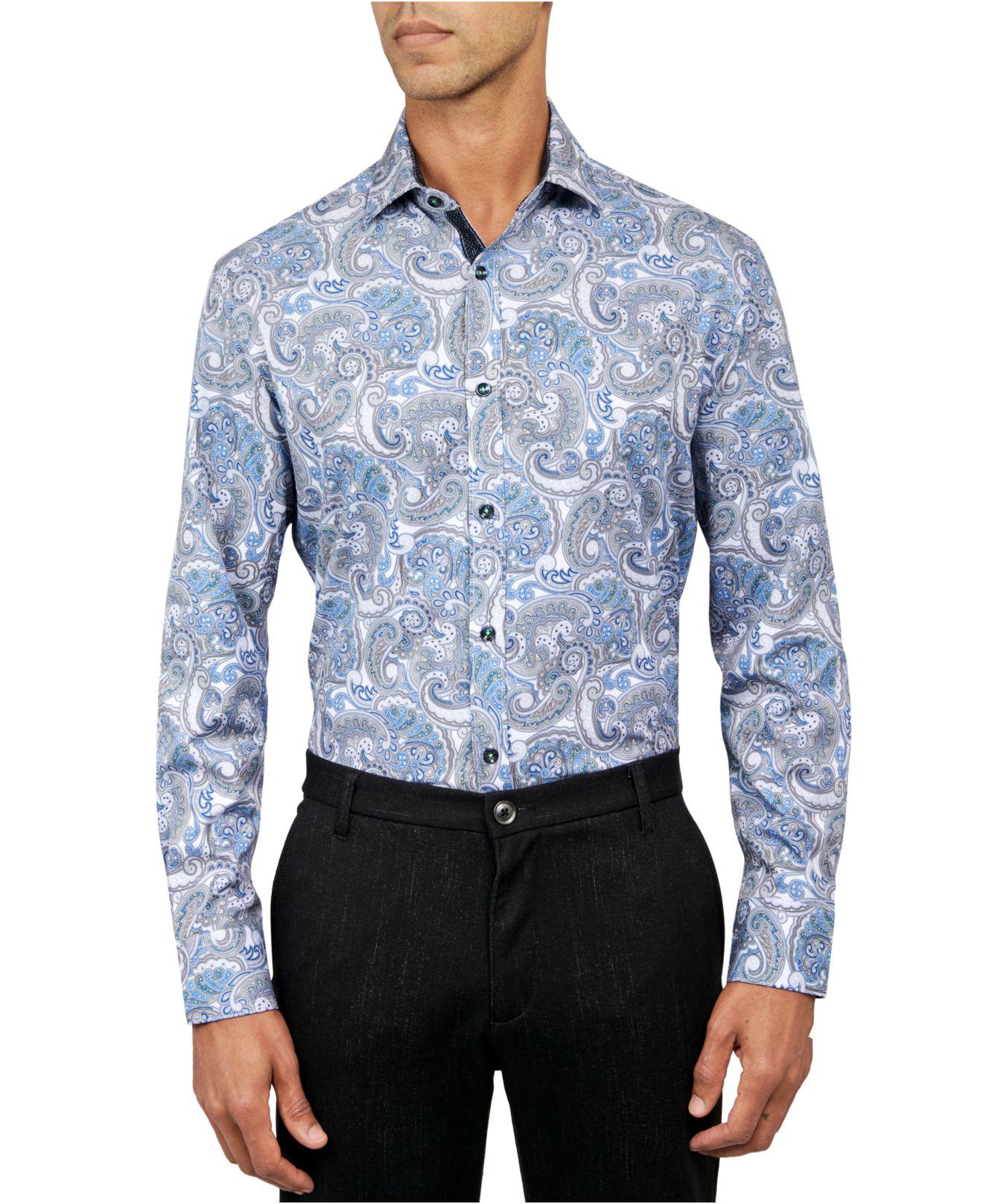 Society of Threads Regular-fit Paisley Performance Dress Shirt in Blue for  Men | Lyst