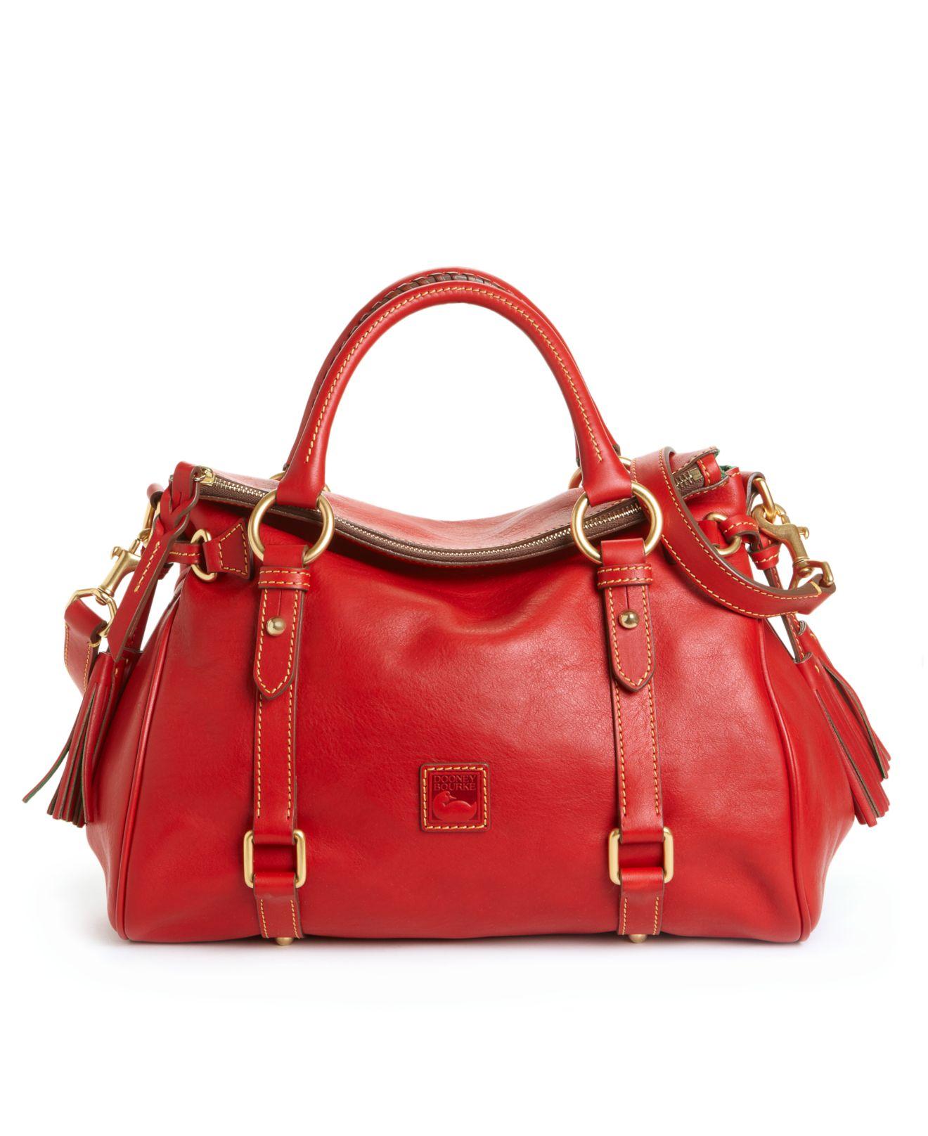 Dooney & Bourke Handbag, Florentine Vachetta Small Satchel in Red/Gold
