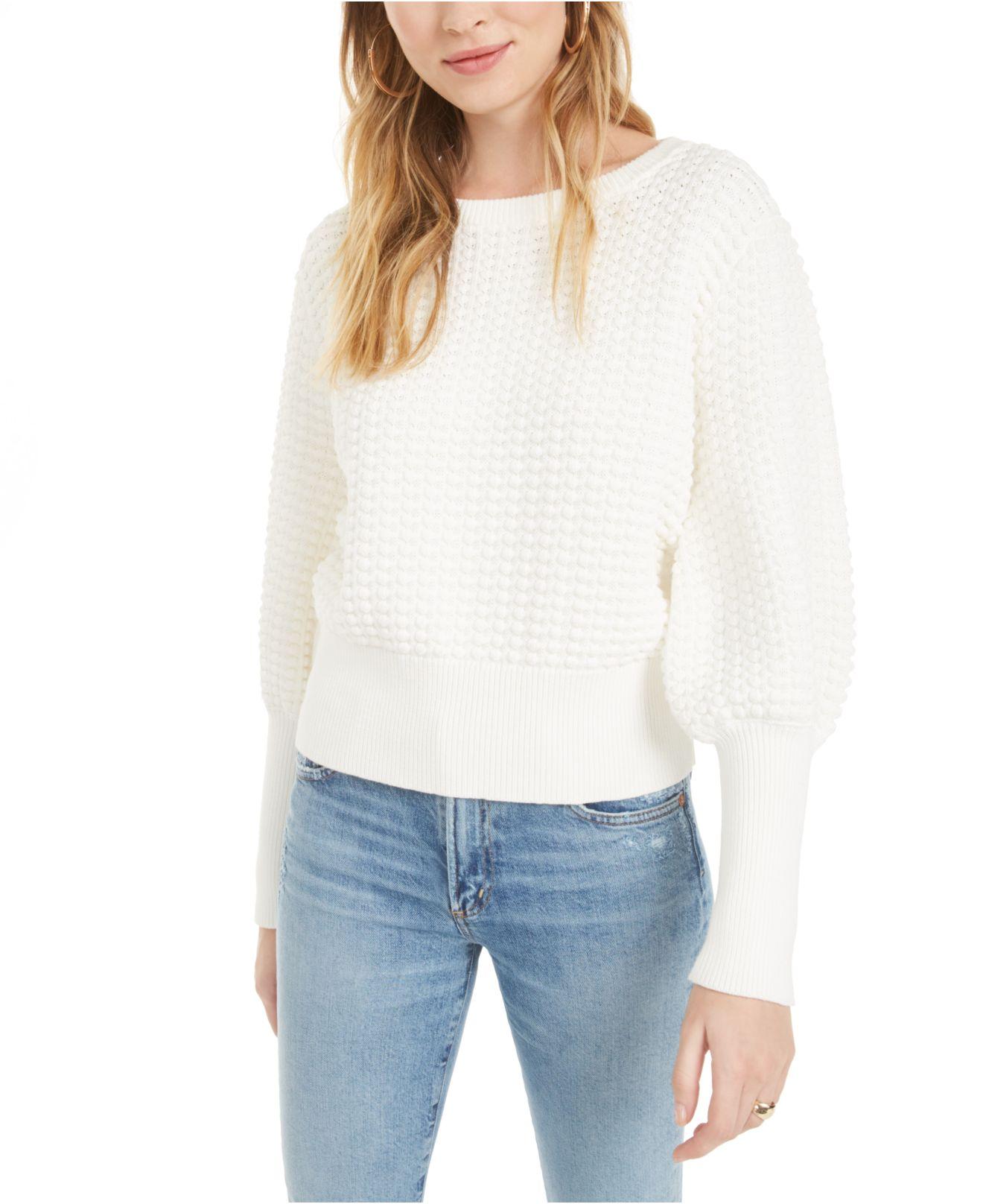 French Connection Mozart Cotton Popcornknit Sweater in White Lyst