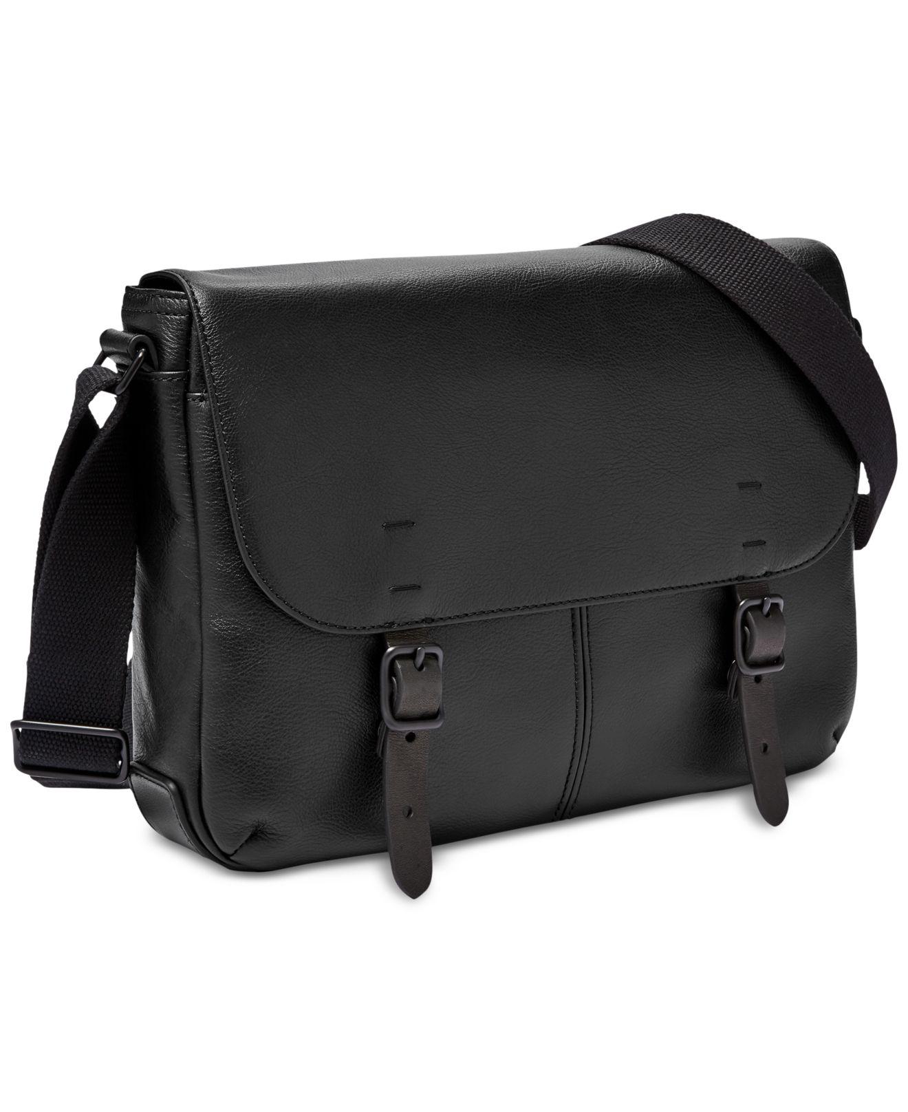 fossil mens leather shoulder bags