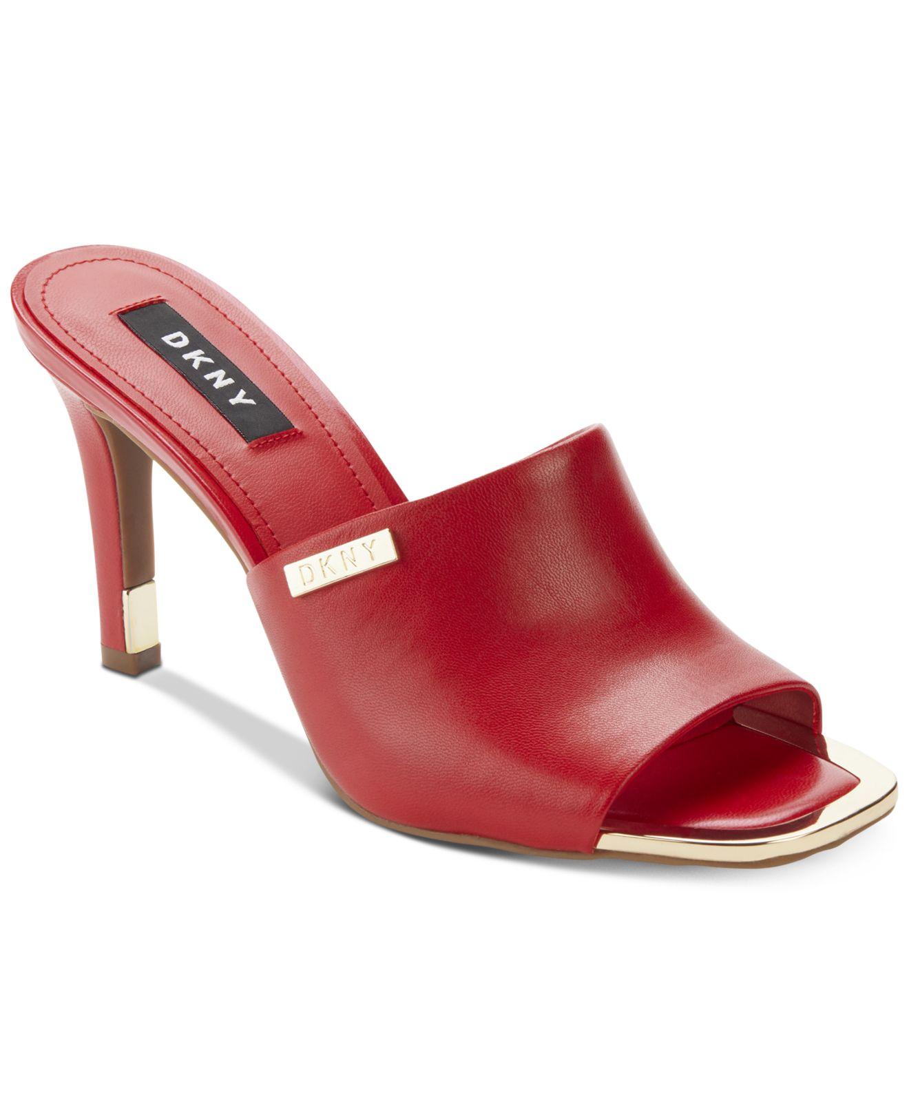 DKNY Leather Bronx Dress Sandals, Created For Macy's in Red - Lyst