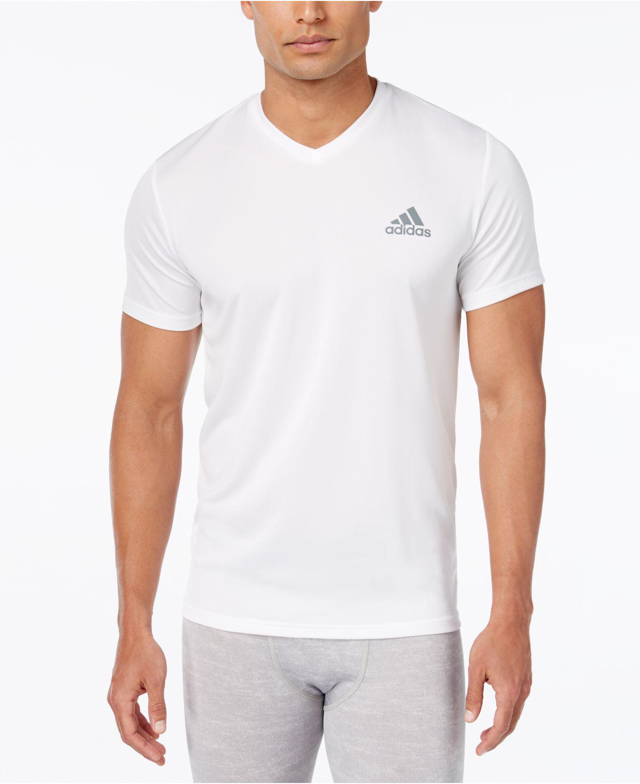 Store ødemark neutral adidas Men's V-neck Climalite T-shirt in White for Men | Lyst