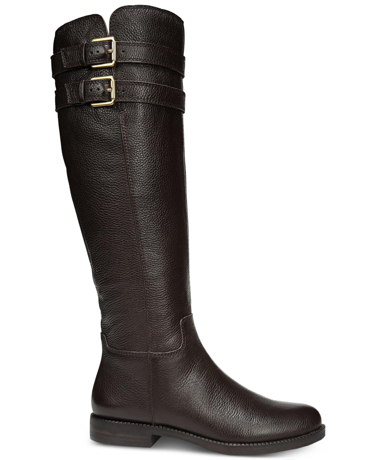 Franco Sarto Leather Christoff Wide-calf Riding Boots in Black - Lyst