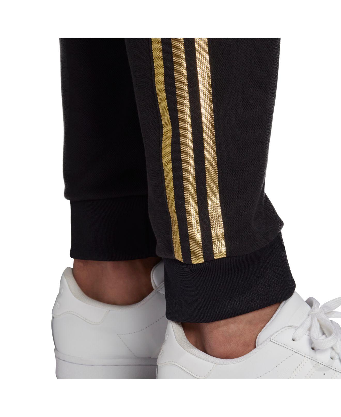 adidas Synthetic Sst 24k Track Pants in Black/Gold (Black) for Men | Lyst