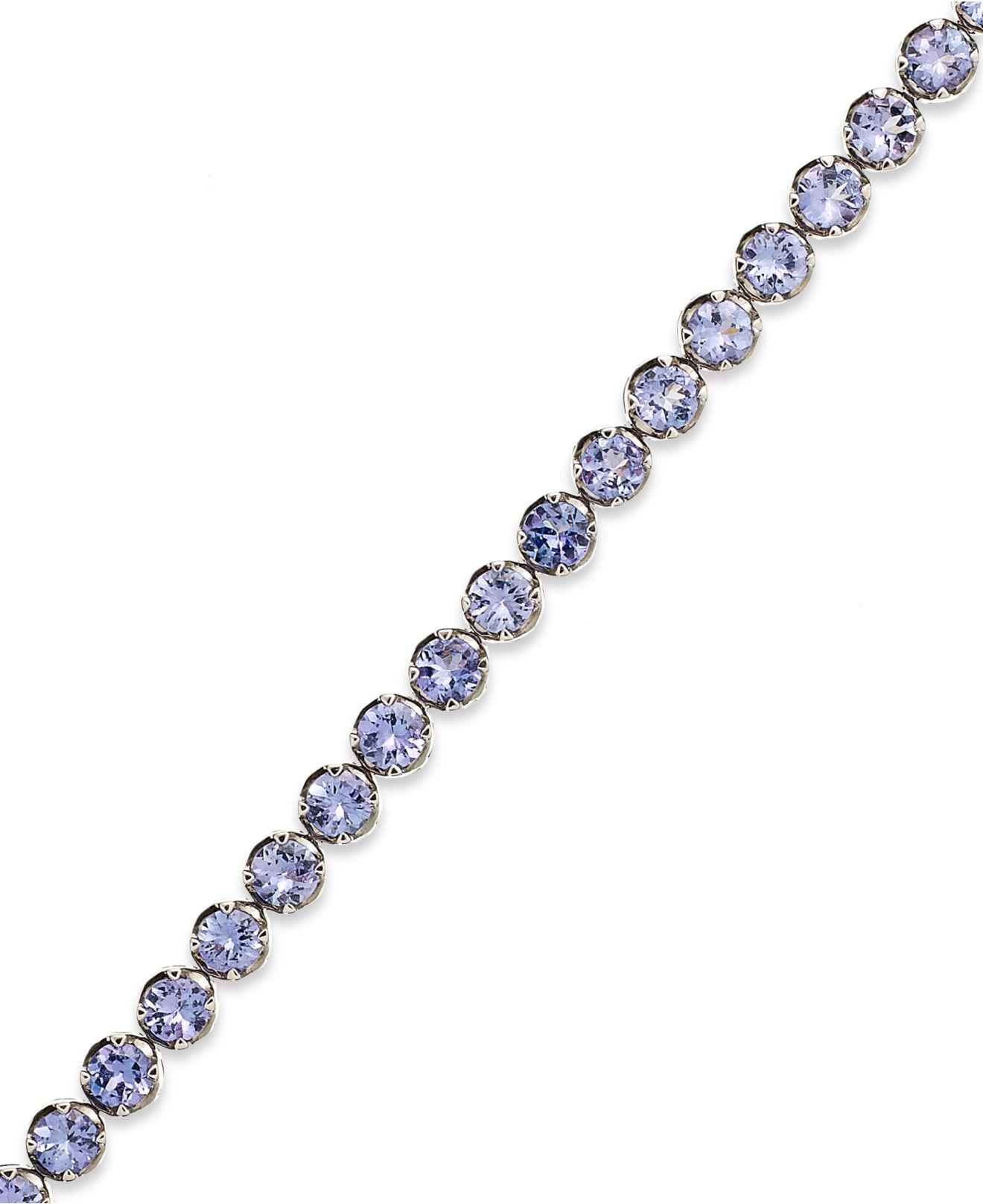 Macy's Sterling Silver Tanzanite Tennis Bracelet (10 Ct. T.w.) in