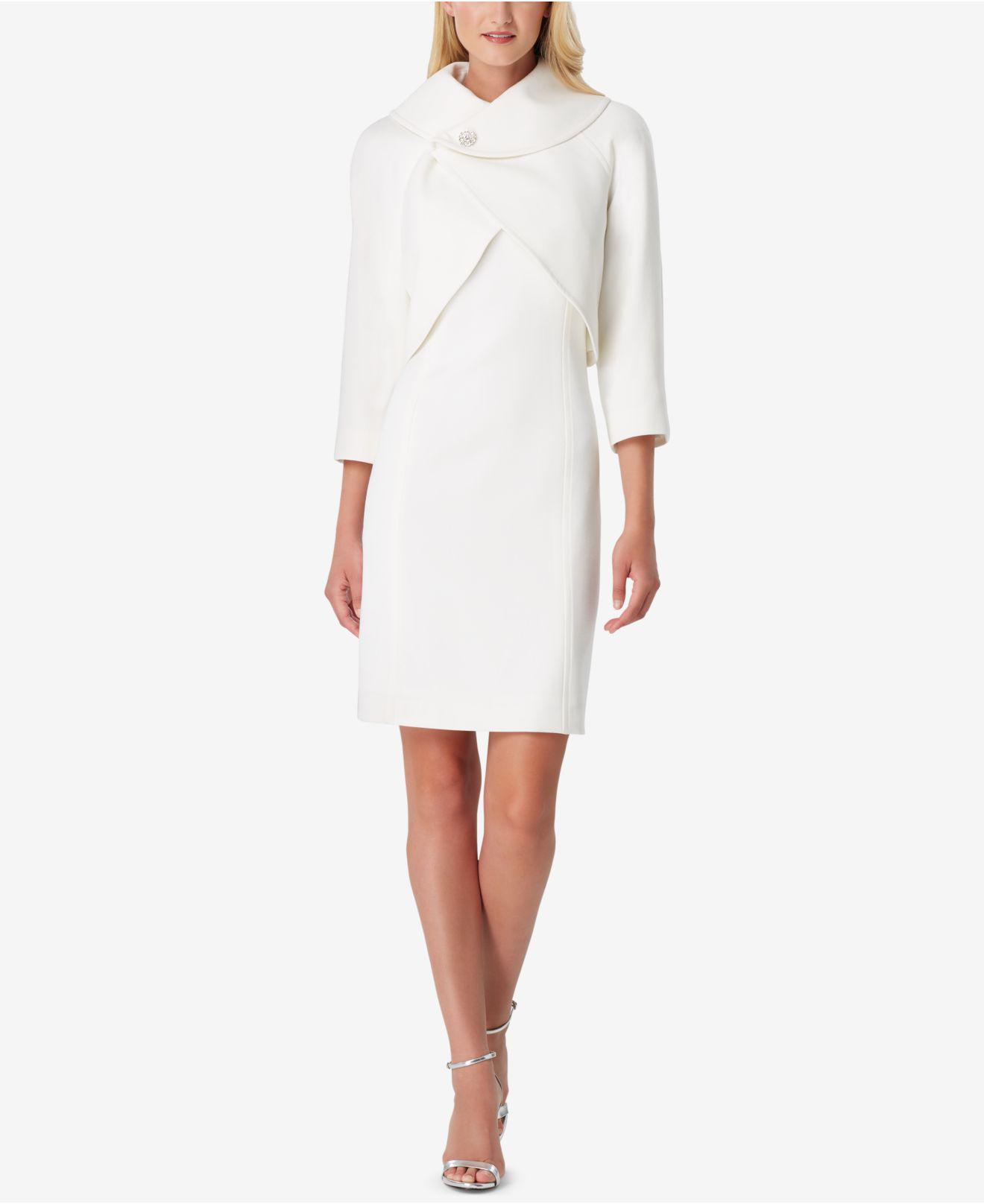 Tahari Envelope-collar Jacket & Dress Suit in White | Lyst