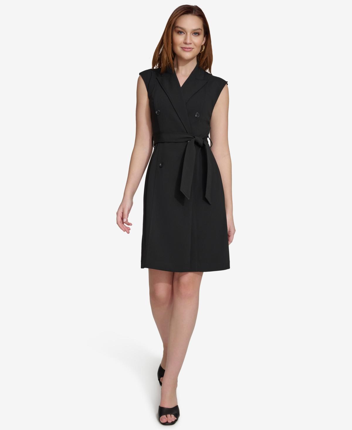 Sleeveless Belted Jacket Dress Calvin Klein Sleeveless Blazer