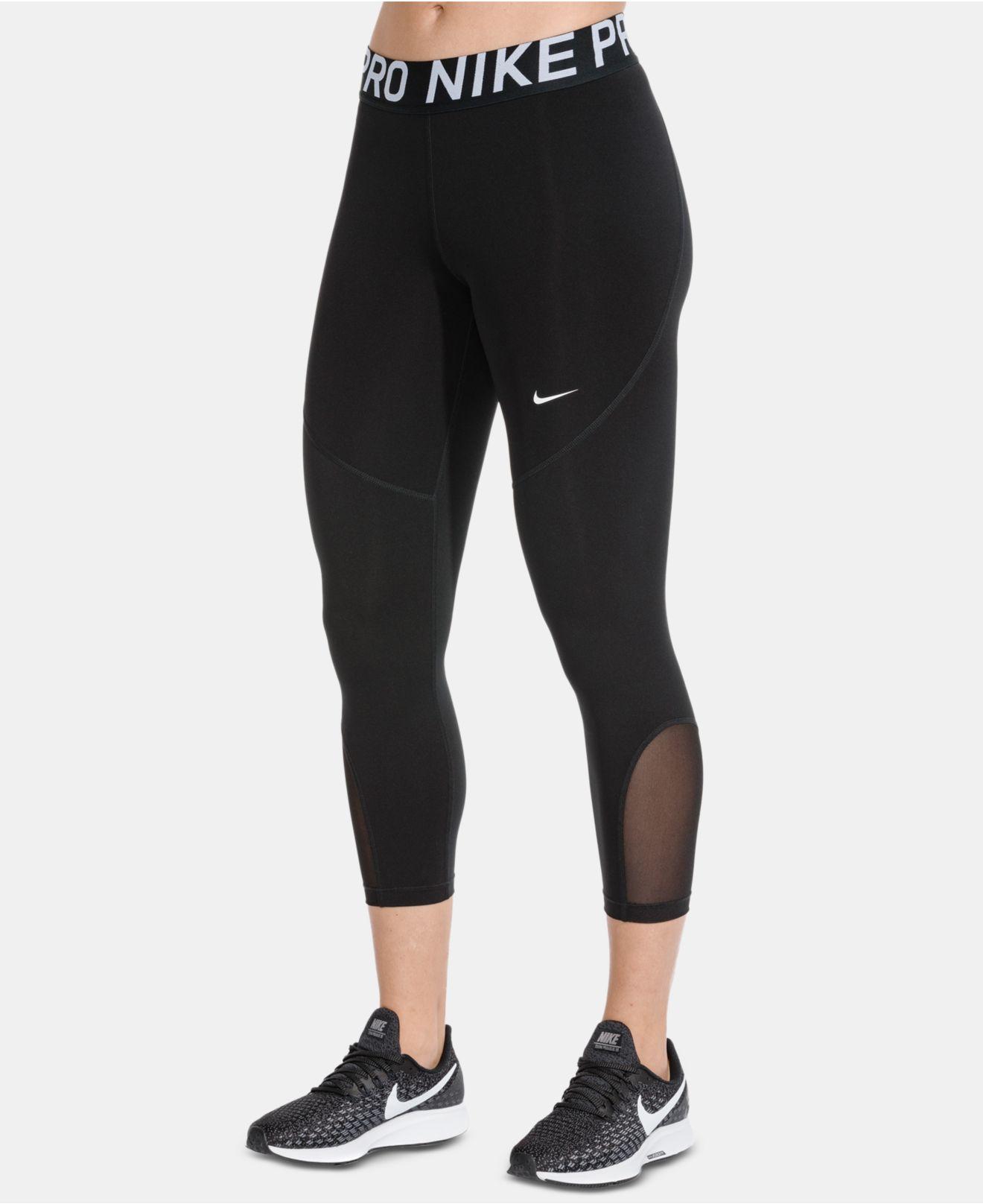 Nike Synthetic Pro Crop Leggings in Black/White (Black) - Save 27% - Lyst