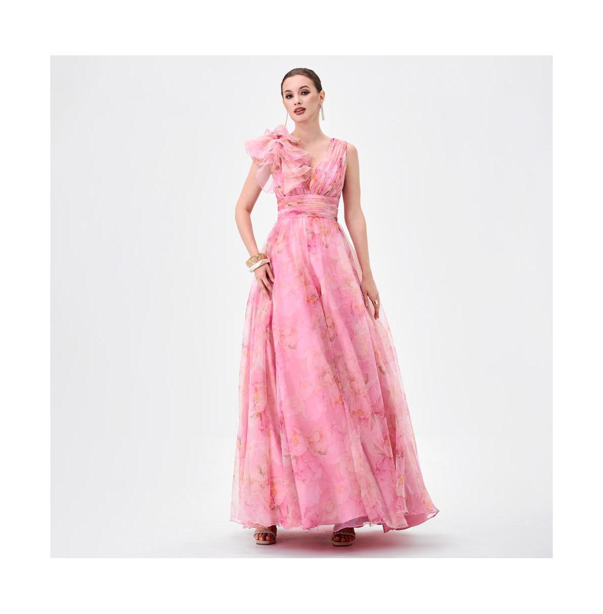 strapless open back dress Enchanted Midi Dress in Rose by Bariano main image 1