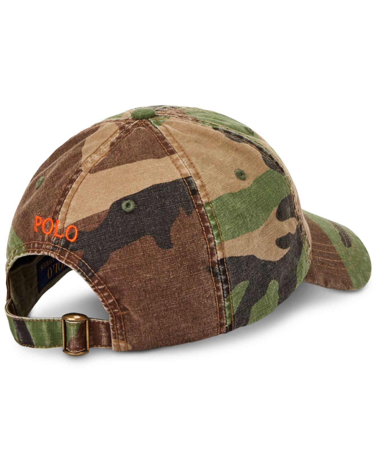 polo ralph lauren camo canvas baseball cap