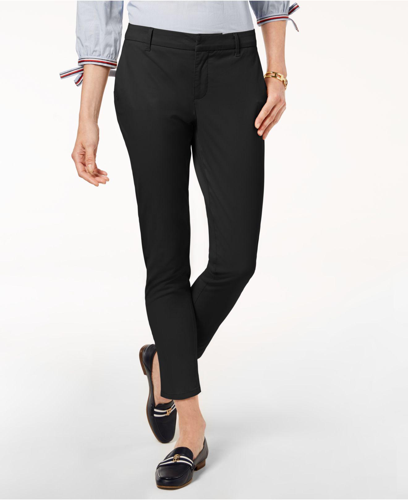 Tommy Hilfiger Cotton Skinny Chino Pants, Created For Macy's in Black ...