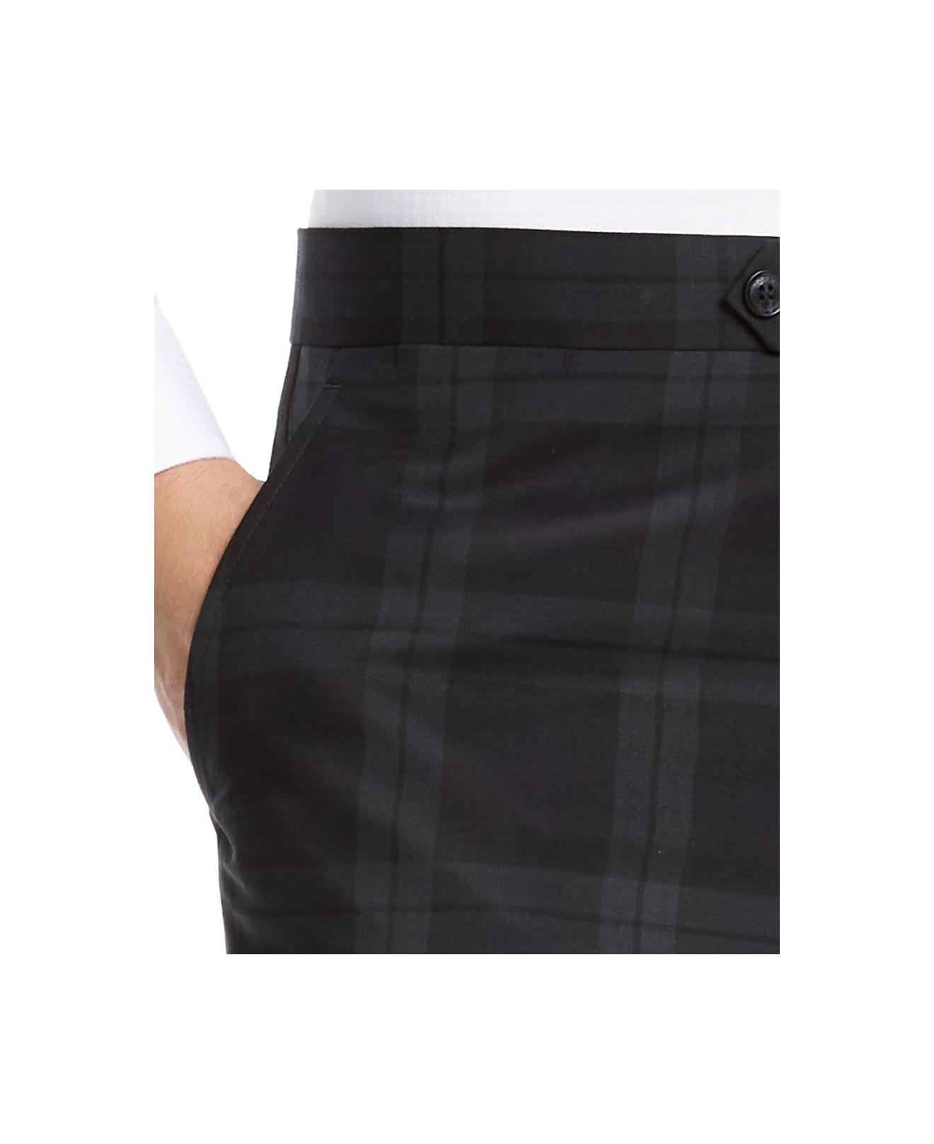 tommy hilfiger blue plaid suit
