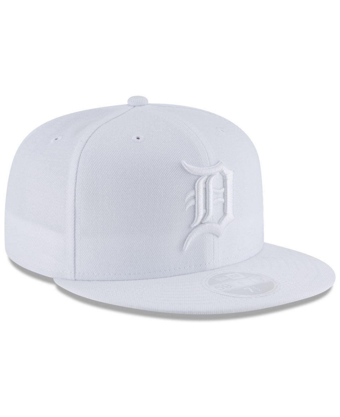 KTZ Detroit Tigers White Out 59fifty Fitted Cap for Men